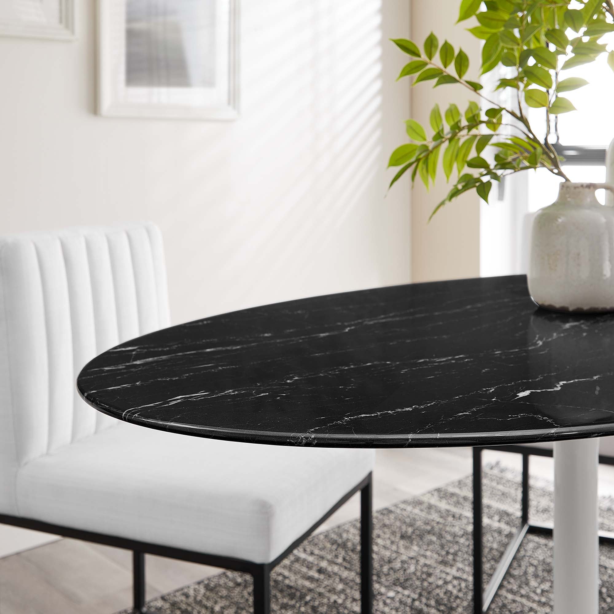 Lippa 54" Oval Faux Marble Dining Table by Modway - Best Buy Furniture