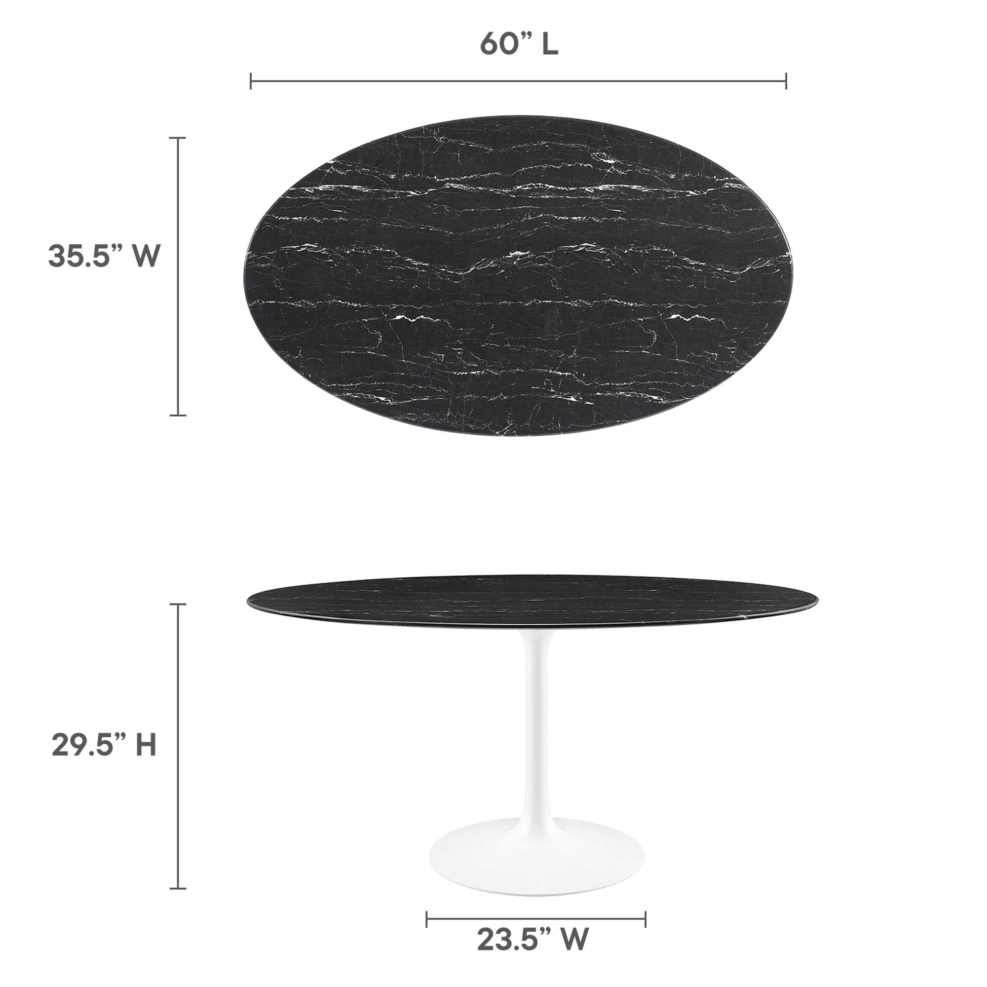 Lippa 60" Oval Faux Marble Dining Table by Modway - Best Buy Furniture