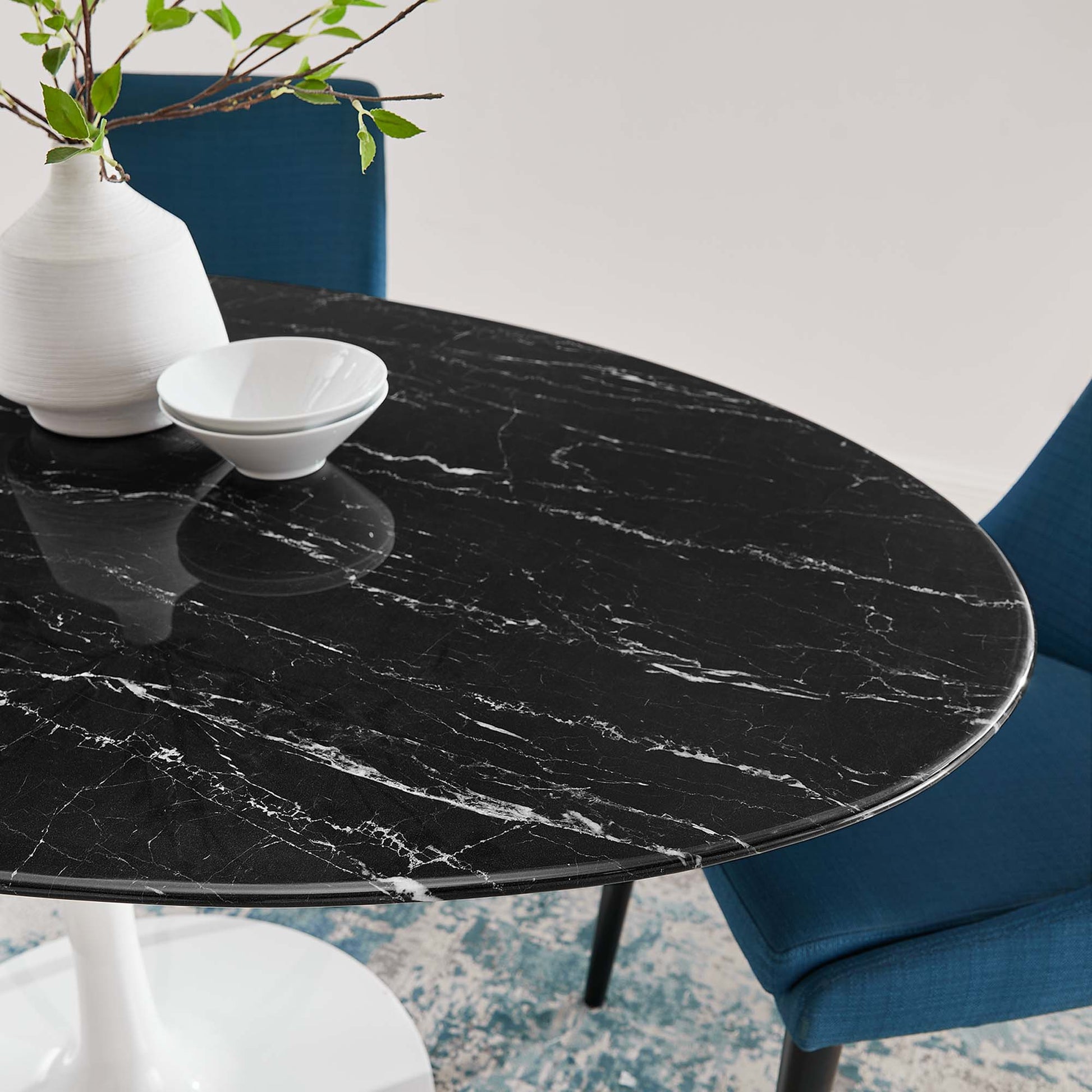 Lippa 60" Oval Faux Marble Dining Table by Modway - Best Buy Furniture