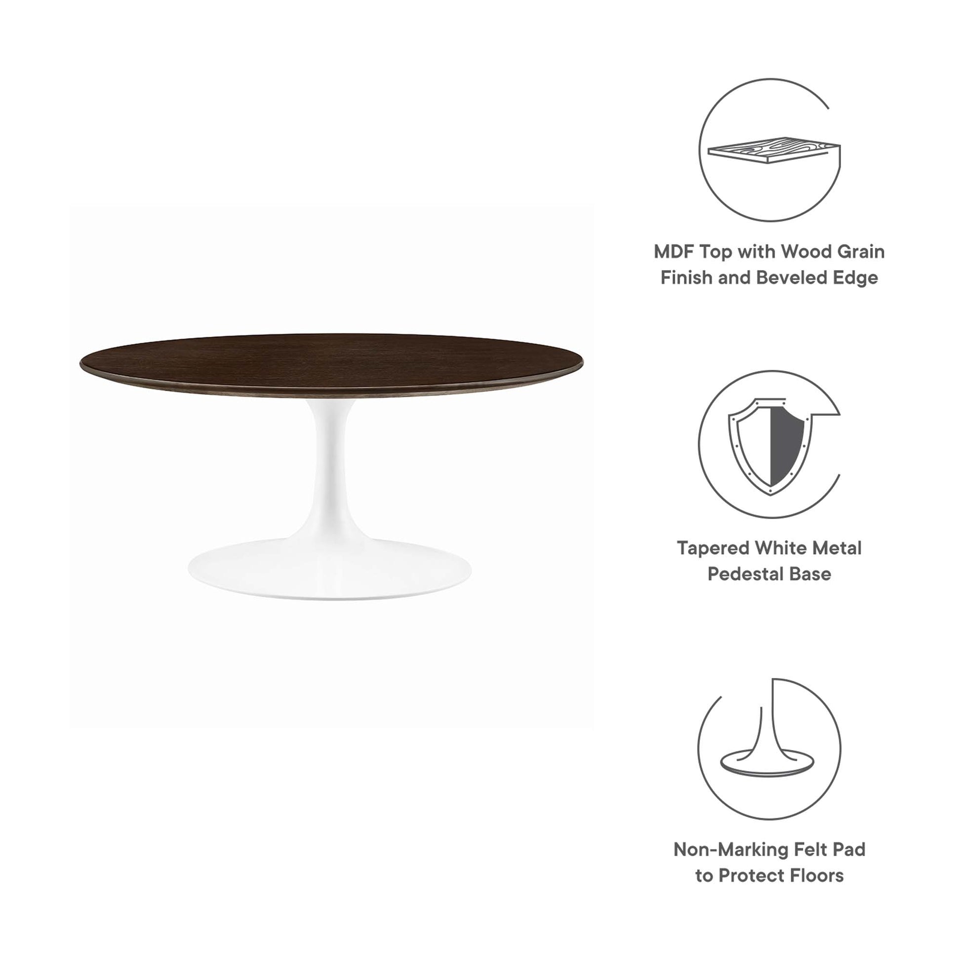 Lippa 36" Round Wood Coffee Table by Modway - Best Buy Furniture