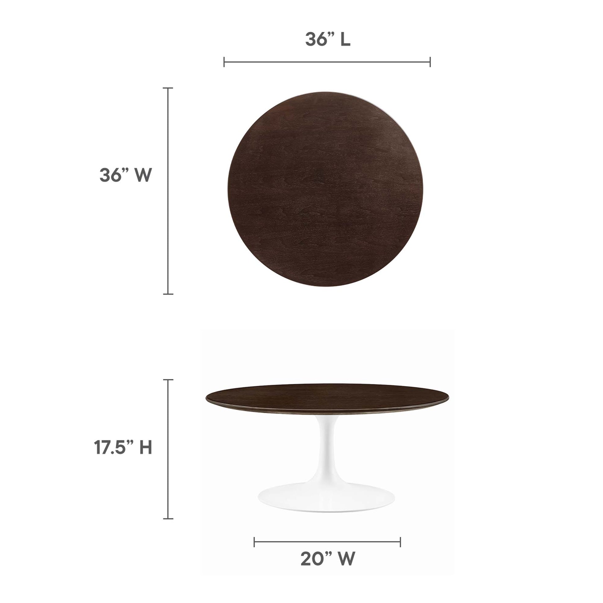 Lippa 36" Round Wood Coffee Table by Modway - Best Buy Furniture