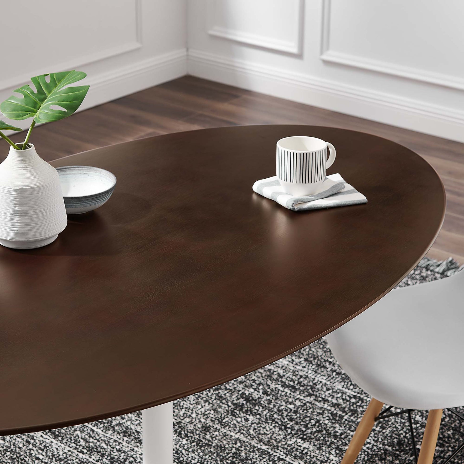 Lippa 60" Oval Cherry Walnut Wood Dining Table by Modway - Best Buy Furniture