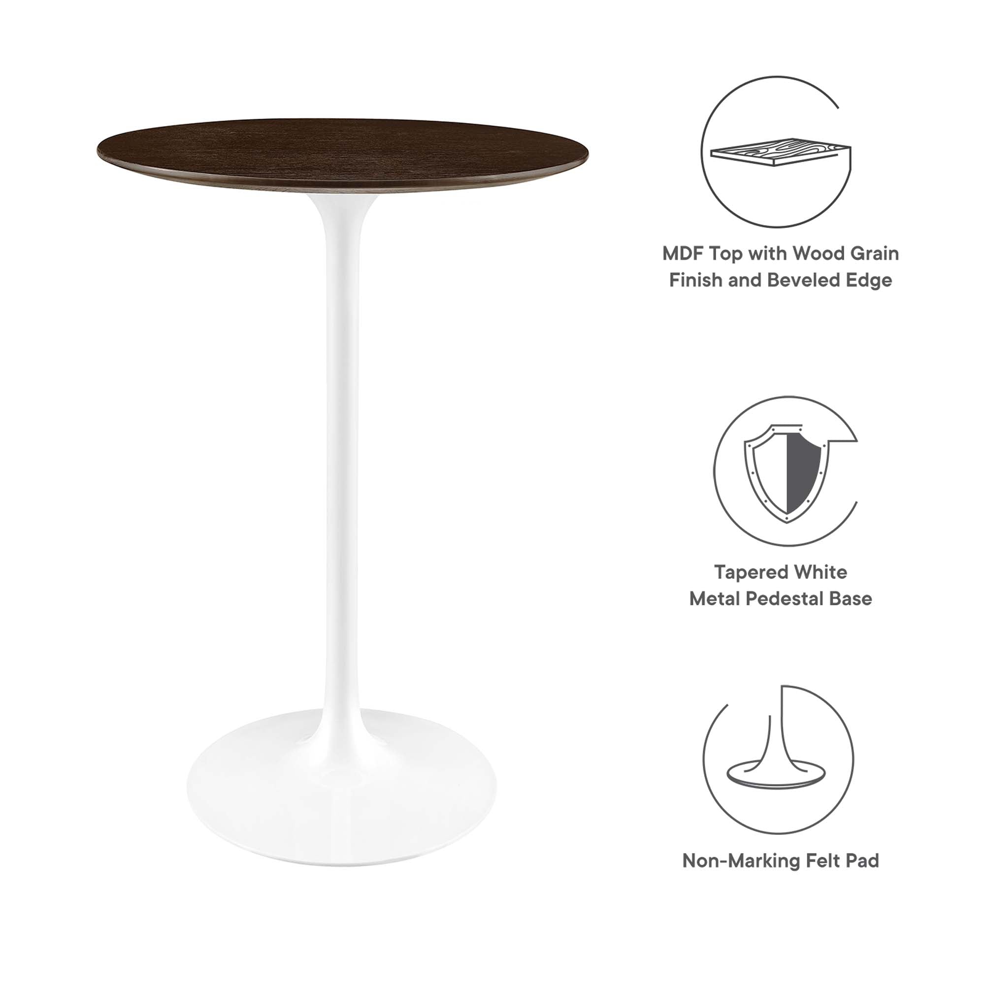 Lippa 28" Round Wood Bar Table by Modway - Best Buy Furniture