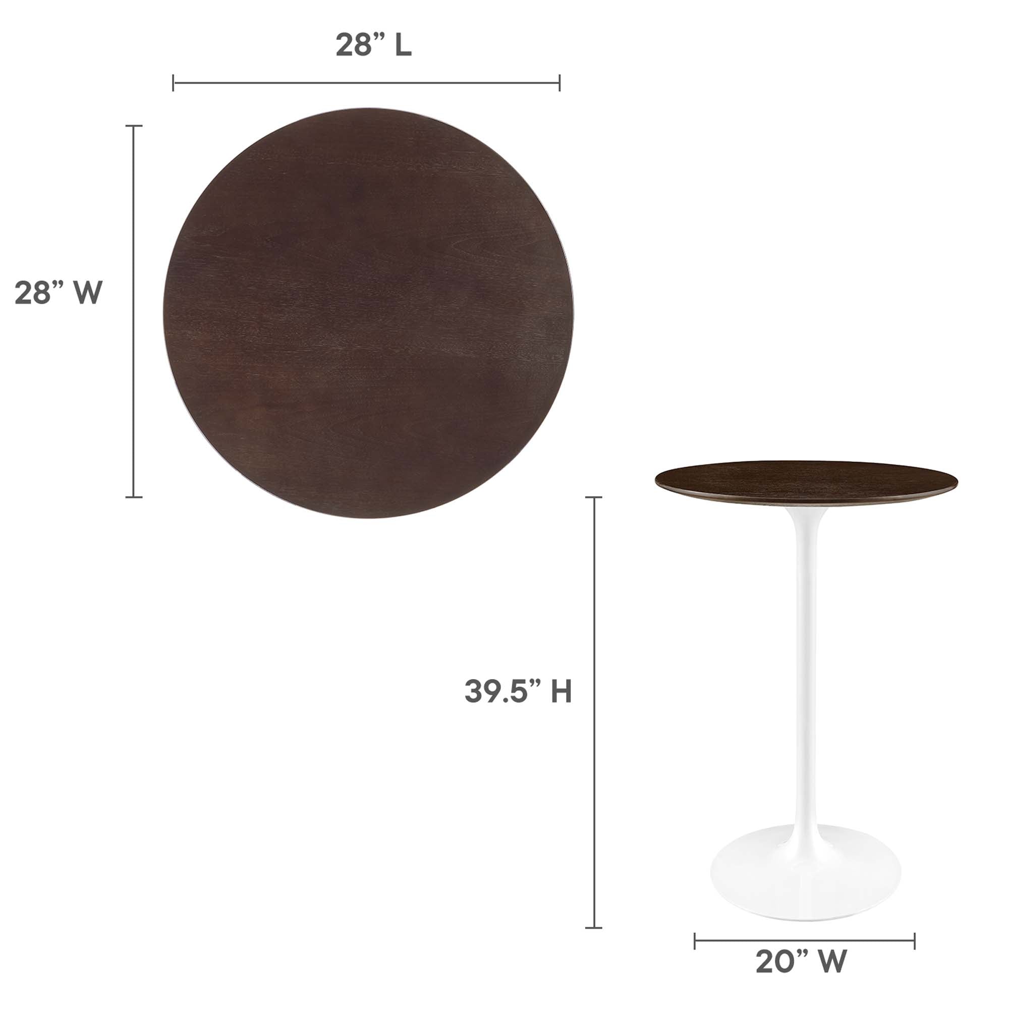 Lippa 28" Round Wood Bar Table by Modway - Best Buy Furniture