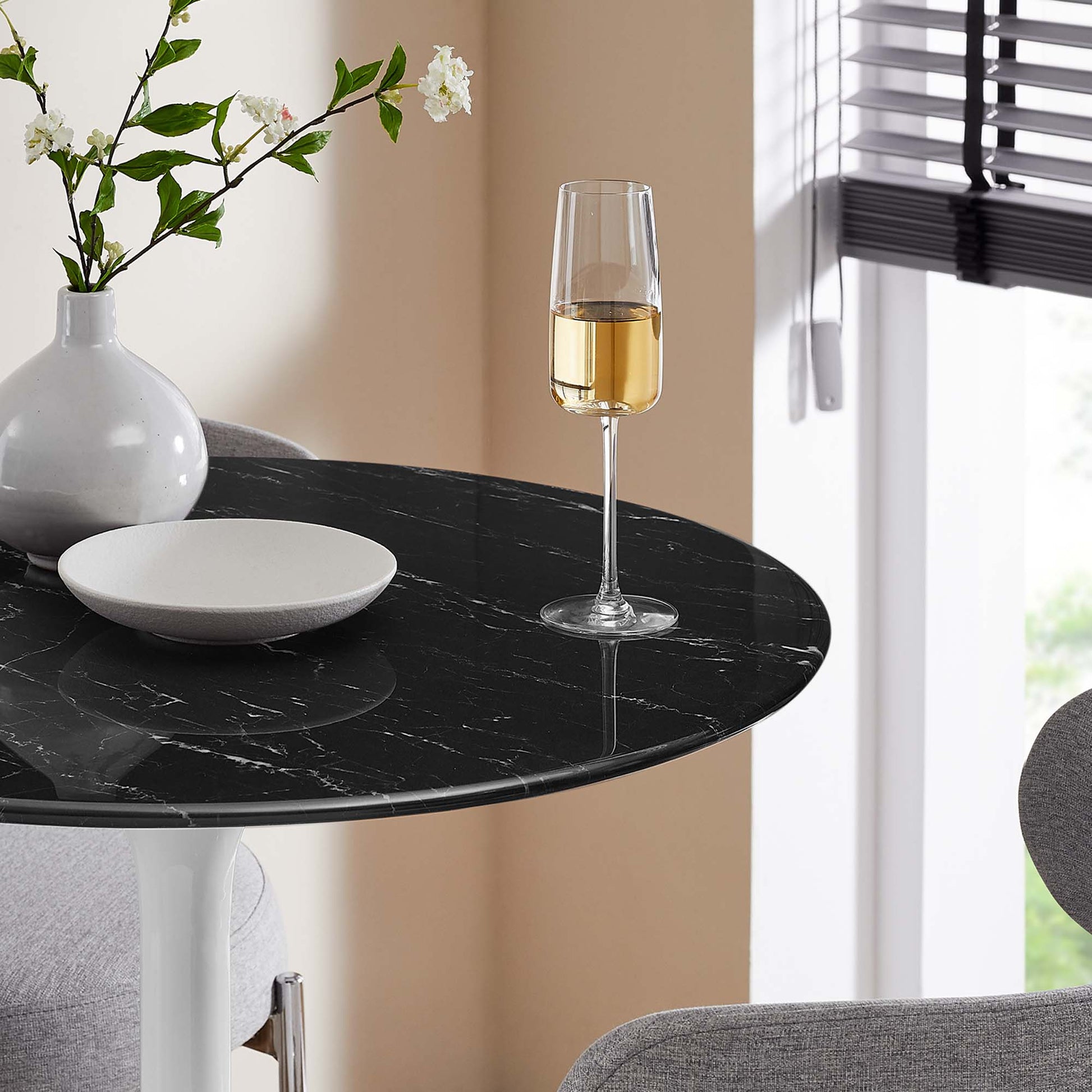 Lippa 28" Round Faux Marble Bar Table by Modway - Best Buy Furniture