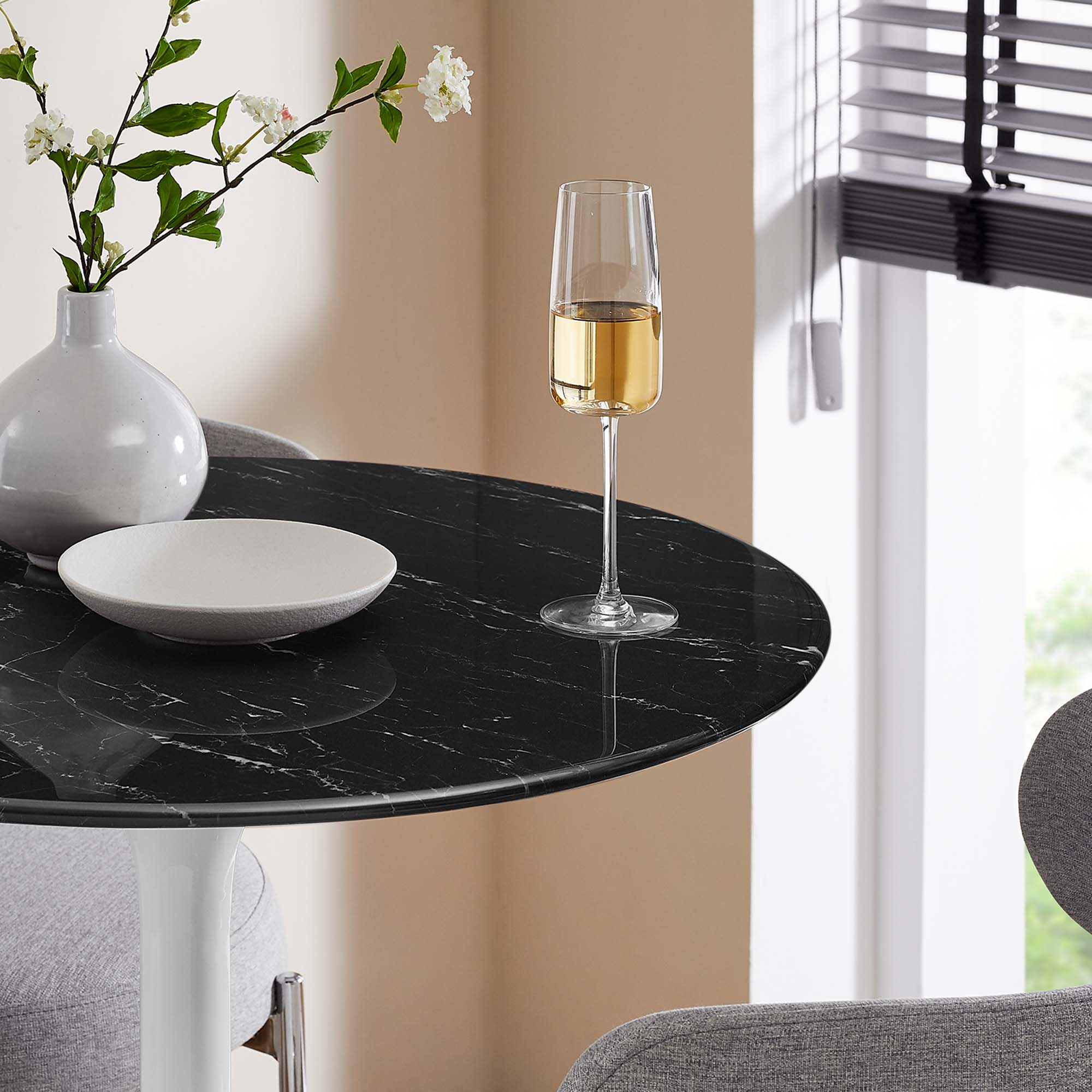 Lippa 28" Round Faux Marble Bar Table by Modway - Best Buy Furniture