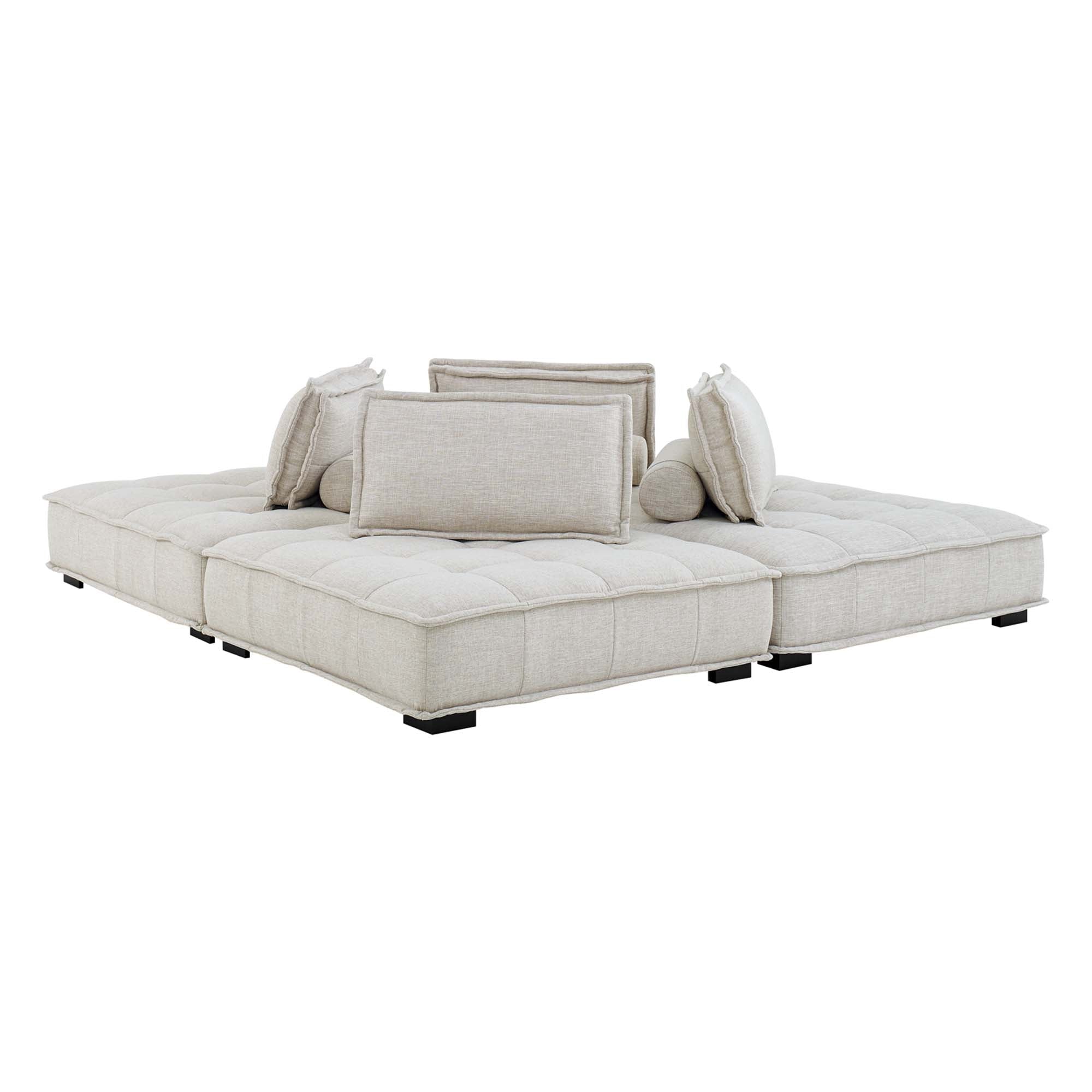 Saunter 4-Piece Tufted Fabric Fabric Sectional Sofa by Modway