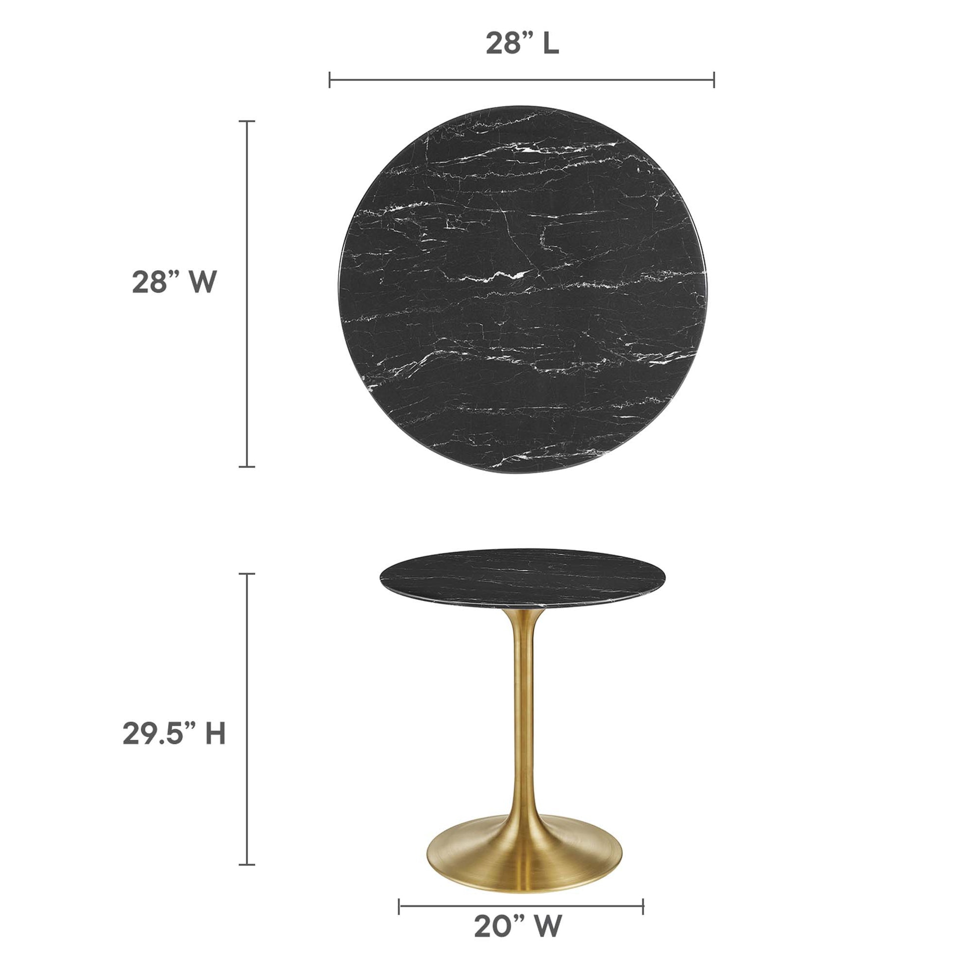 Lippa 28" Round Faux Marble Dining Table by Modway - Best Buy Furniture