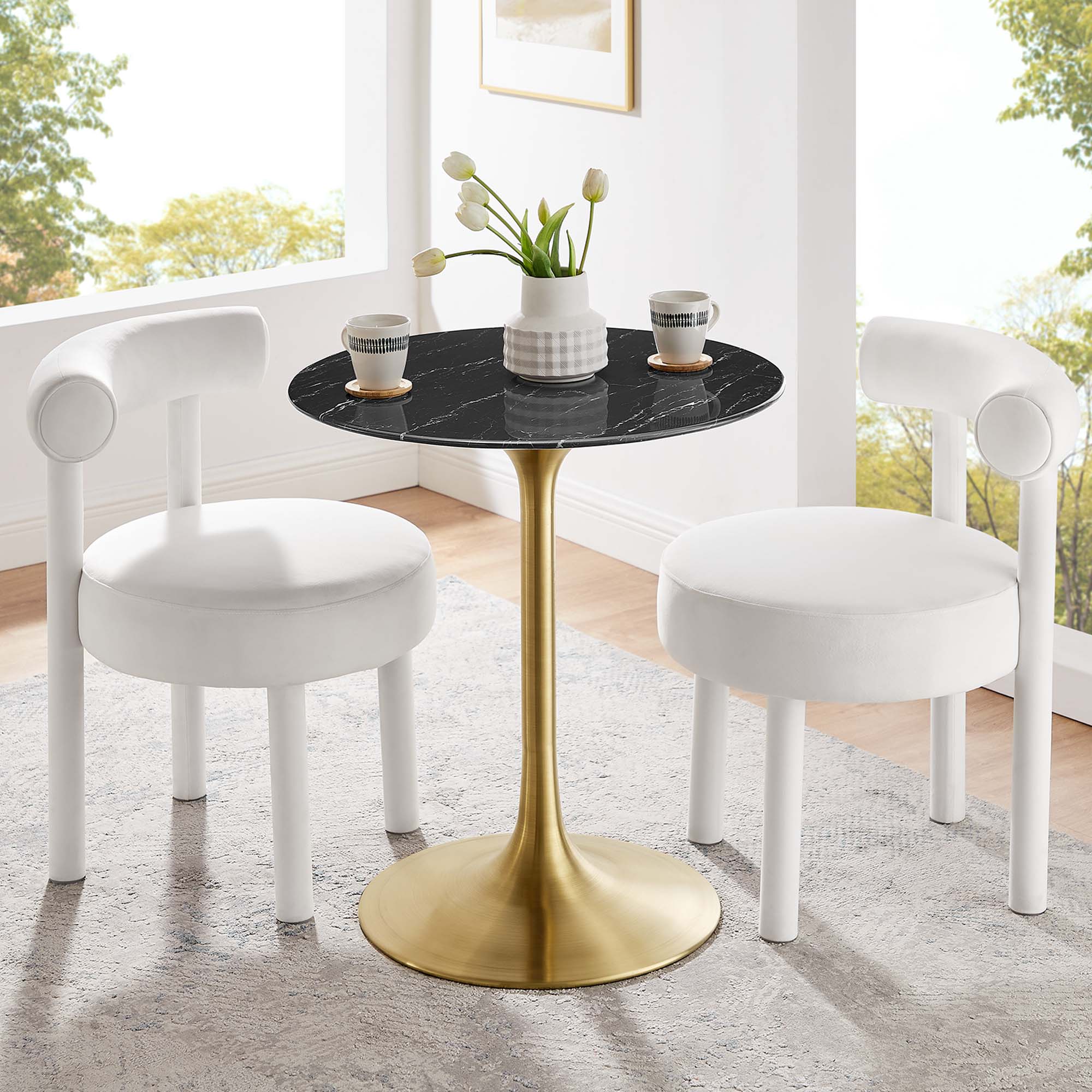 Lippa 28" Round Faux Marble Dining Table by Modway - Best Buy Furniture