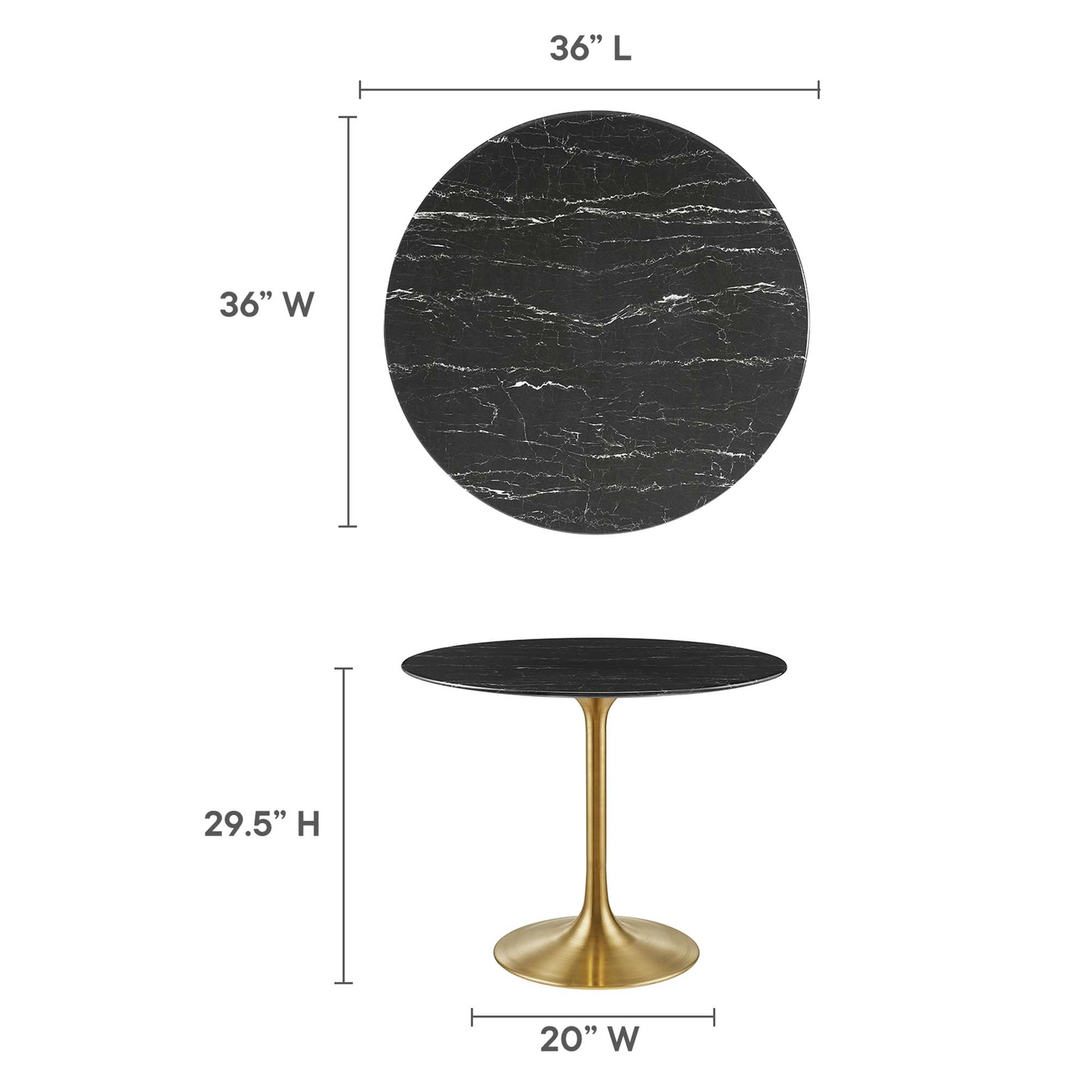 Lippa 36" Round Faux Marble Dining Table by Modway - Best Buy Furniture