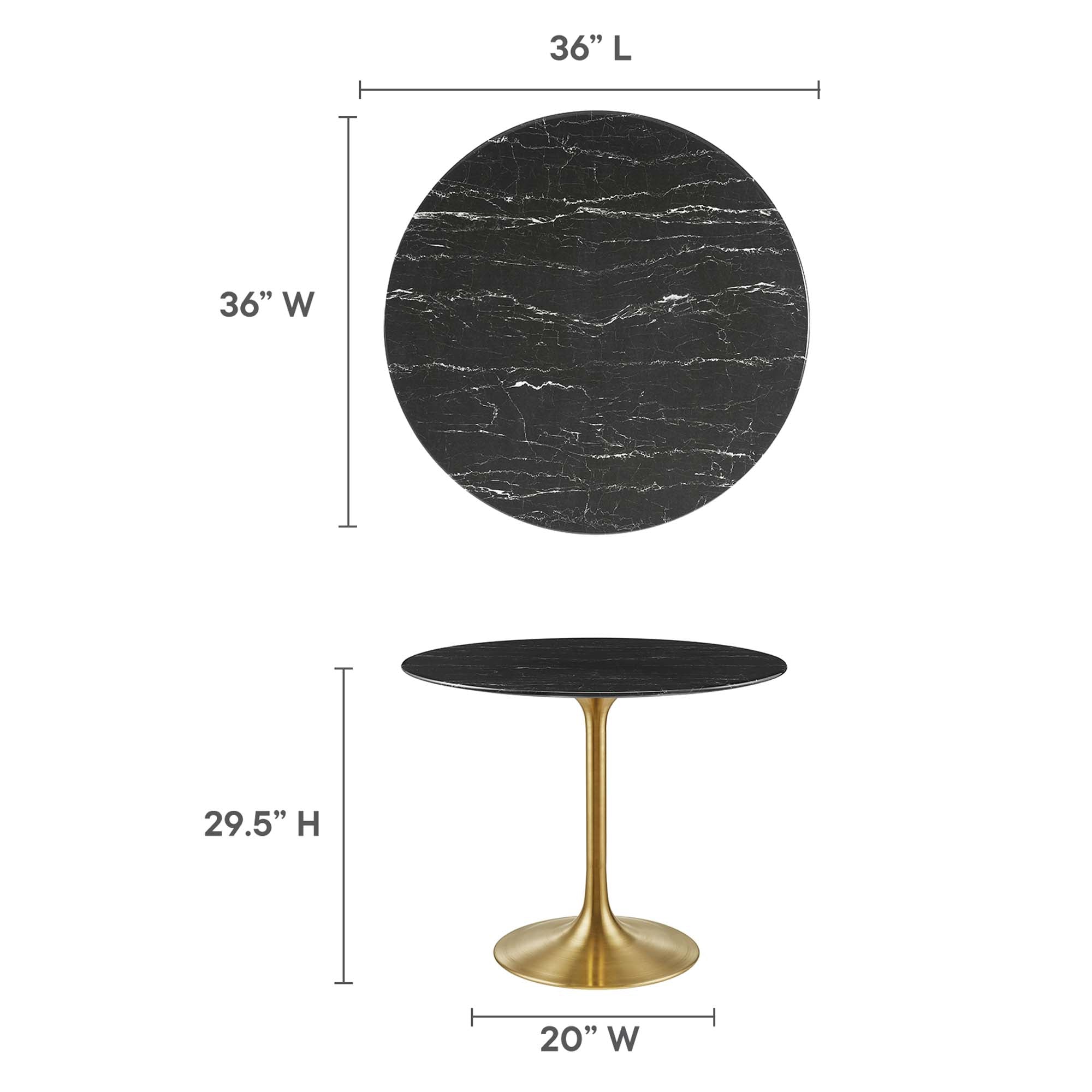 Lippa 36" Round Faux Marble Dining Table by Modway - Best Buy Furniture