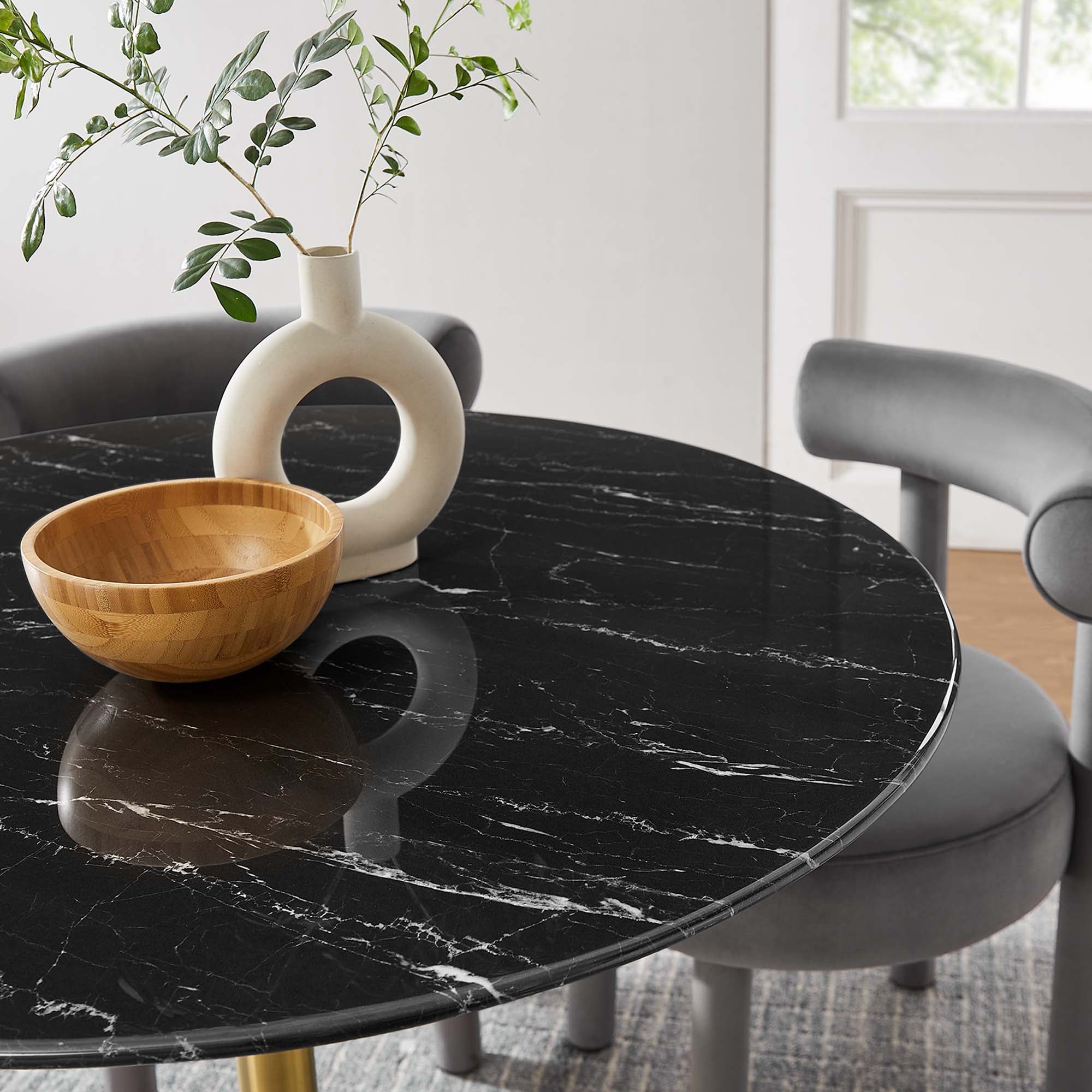 Lippa 40" Round Faux Marble Dining Table by Modway - Best Buy Furniture