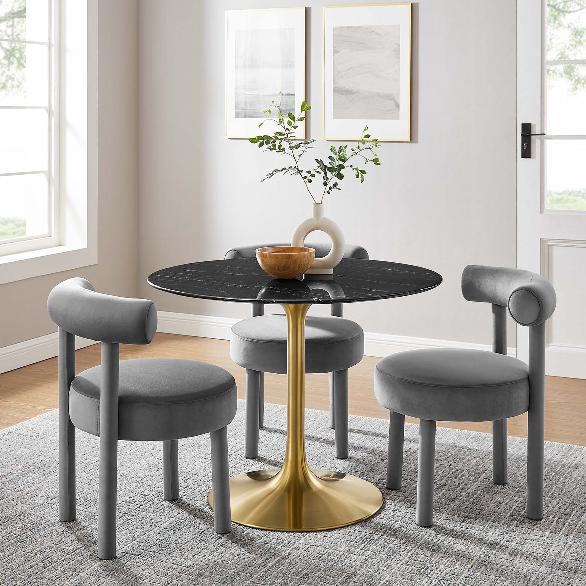 Lippa 40" Round Faux Marble Dining Table by Modway - Best Buy Furniture