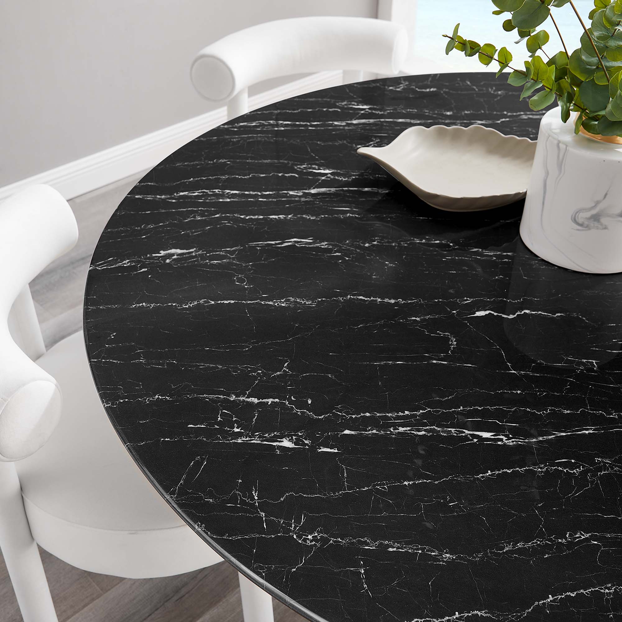 Lippa 60" Round Faux Marble Dining Table by Modway - Best Buy Furniture