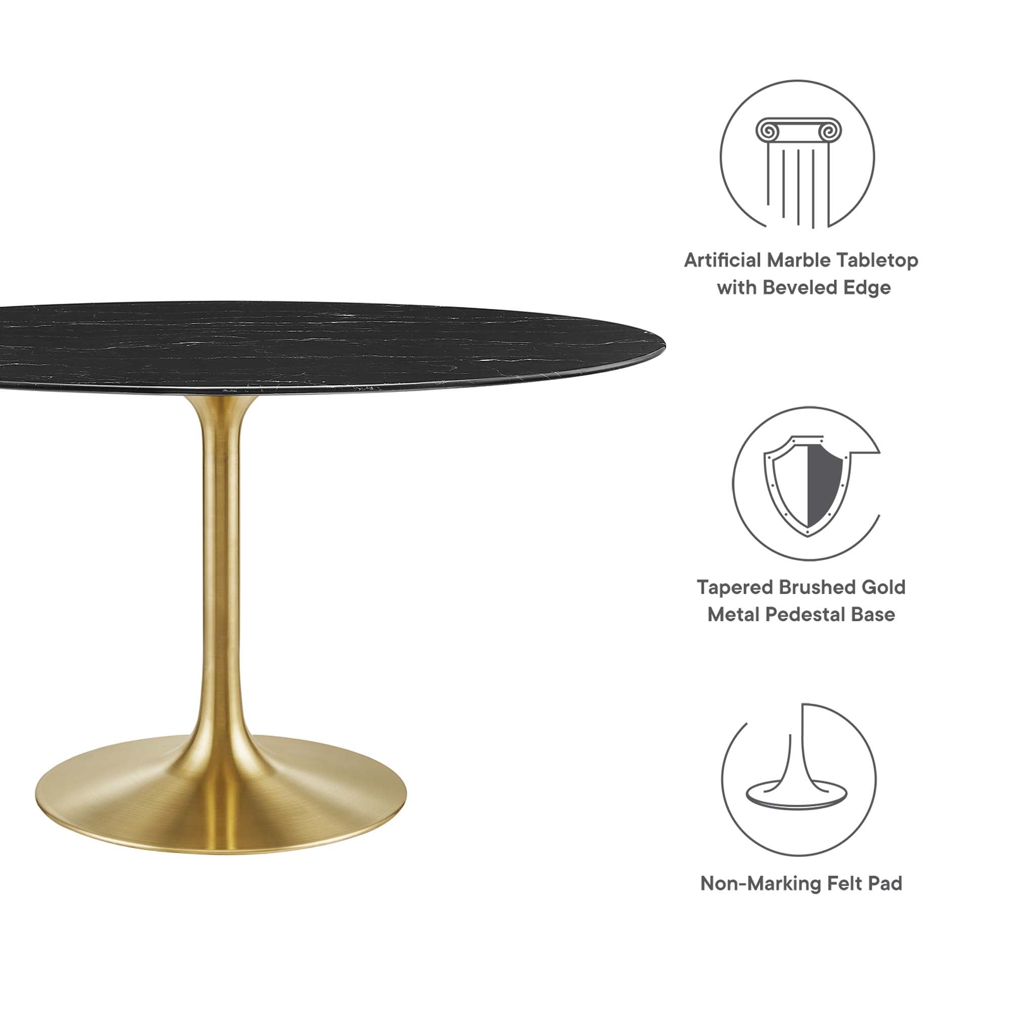 Lippa 54" Oval Faux Marble Dining Table by Modway - Best Buy Furniture