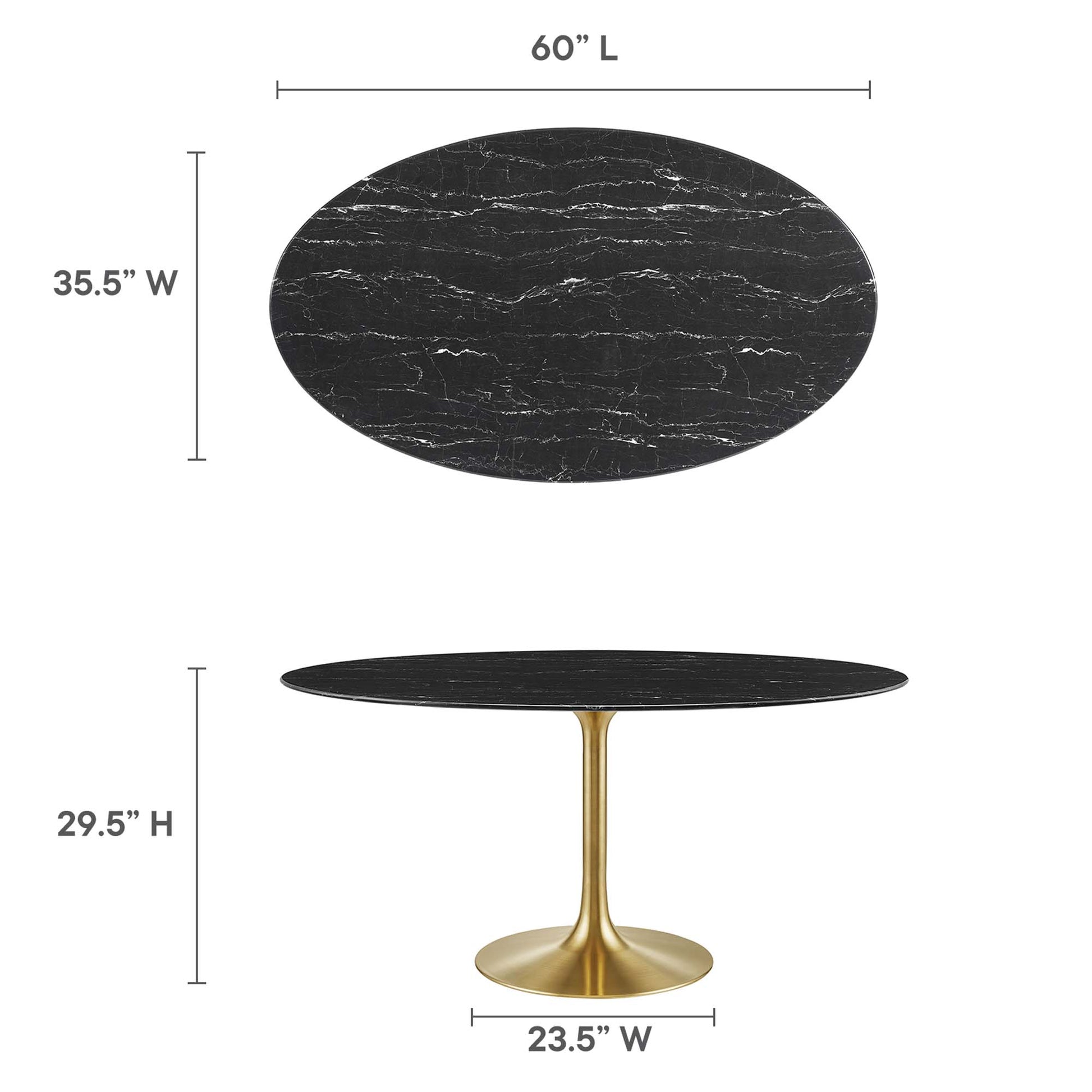 Lippa 60" Oval Faux Marble Dining Table by Modway - Best Buy Furniture