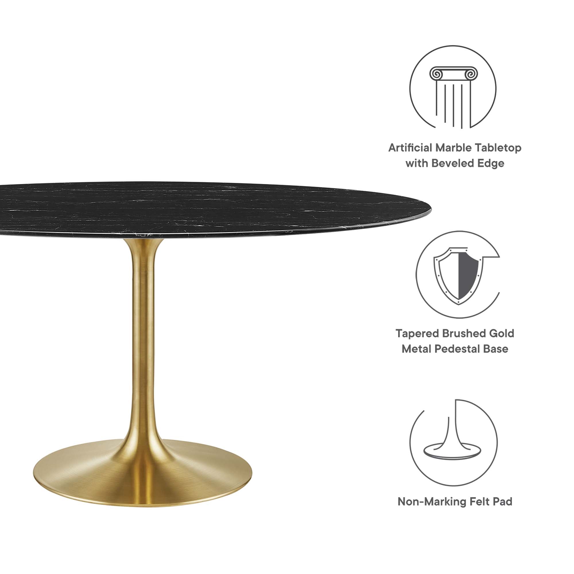 Lippa 60" Oval Faux Marble Dining Table by Modway - Best Buy Furniture