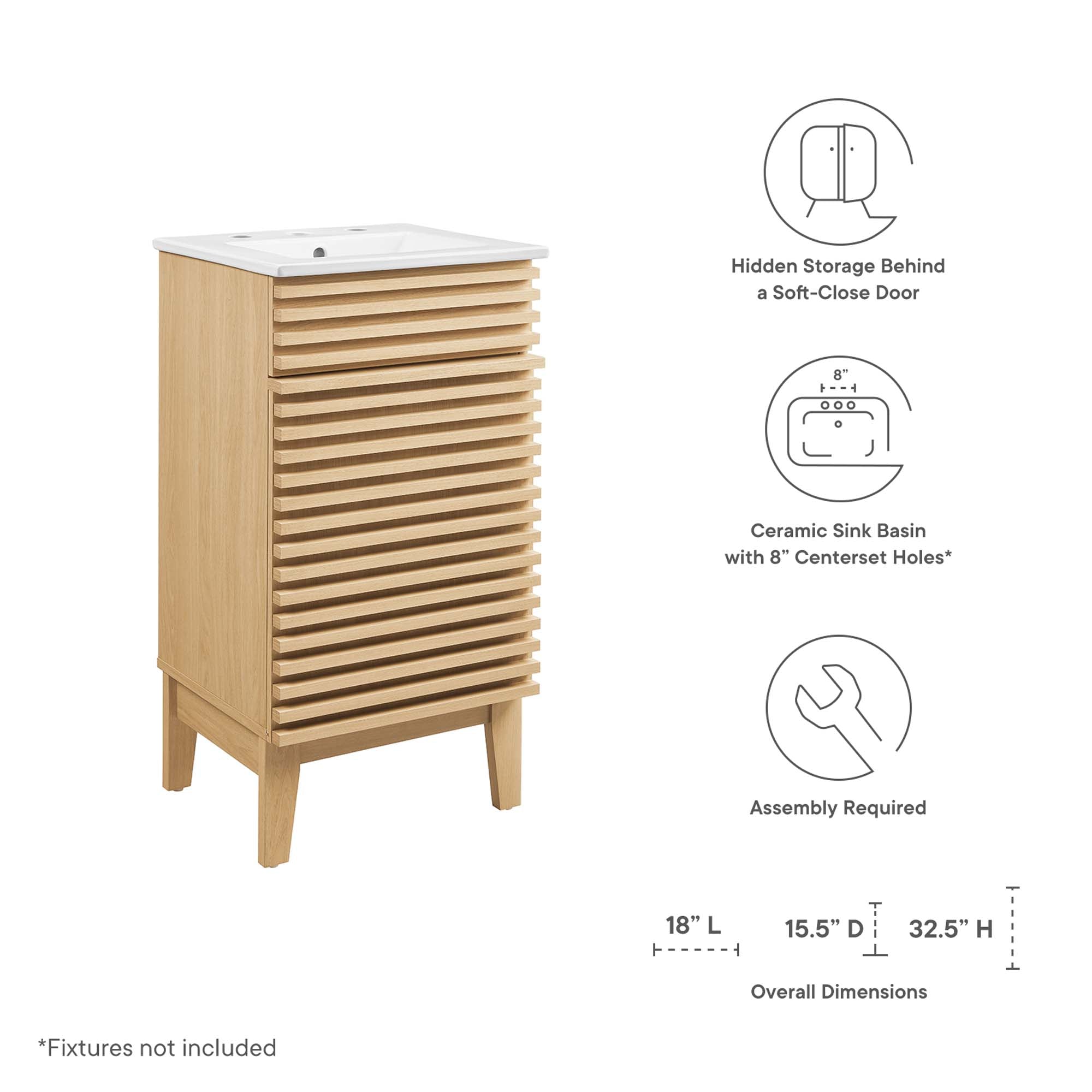 Render 18" Bathroom Vanity Cabinet by Modway