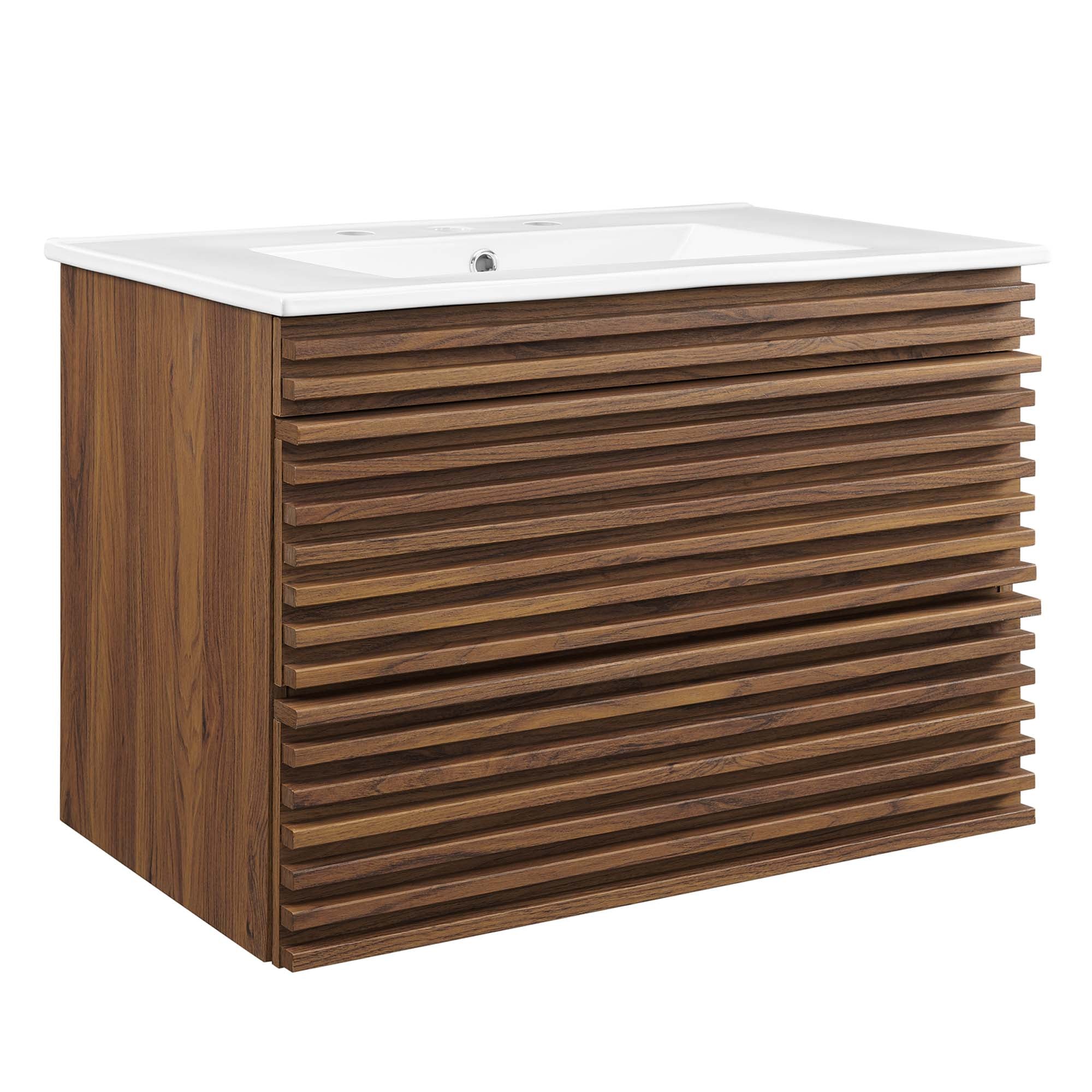 Render 30" Wall-Mount Bathroom Vanity by Modway