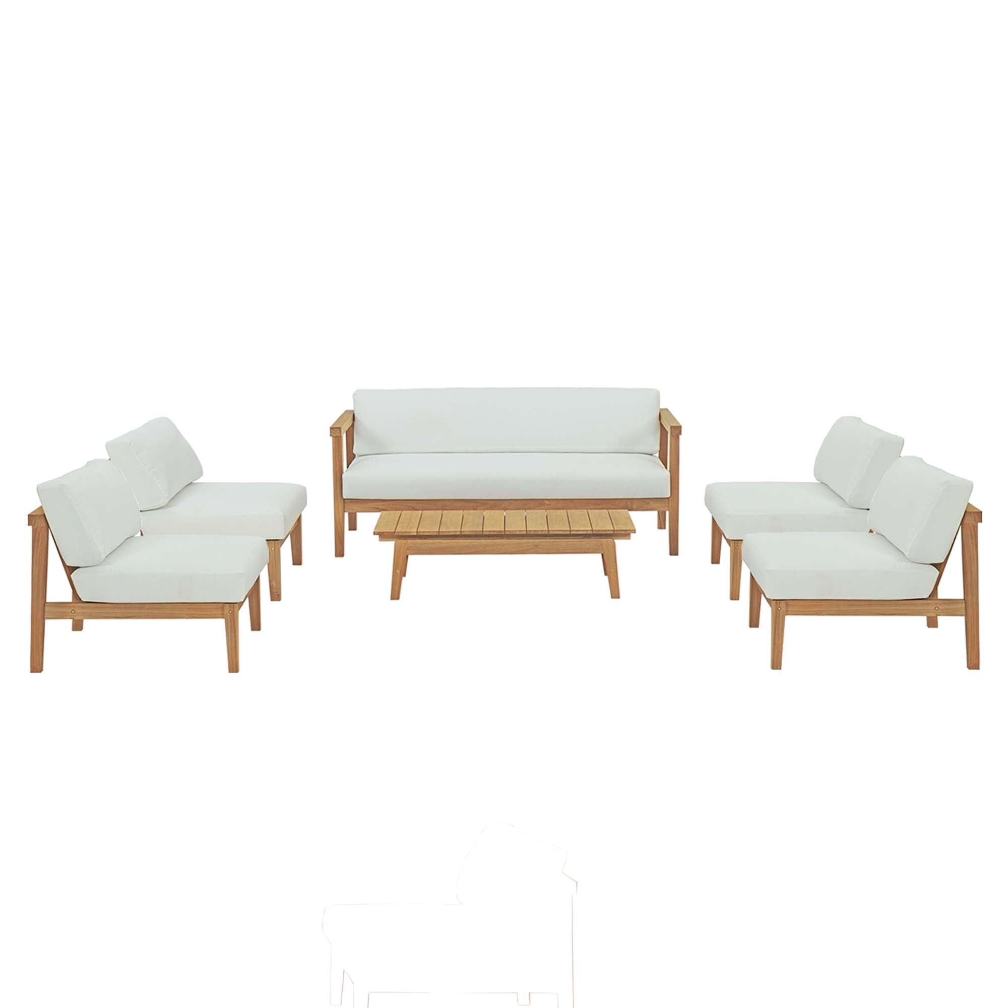 Bayport 6 Piece Outdoor Patio Teak Set by Modway