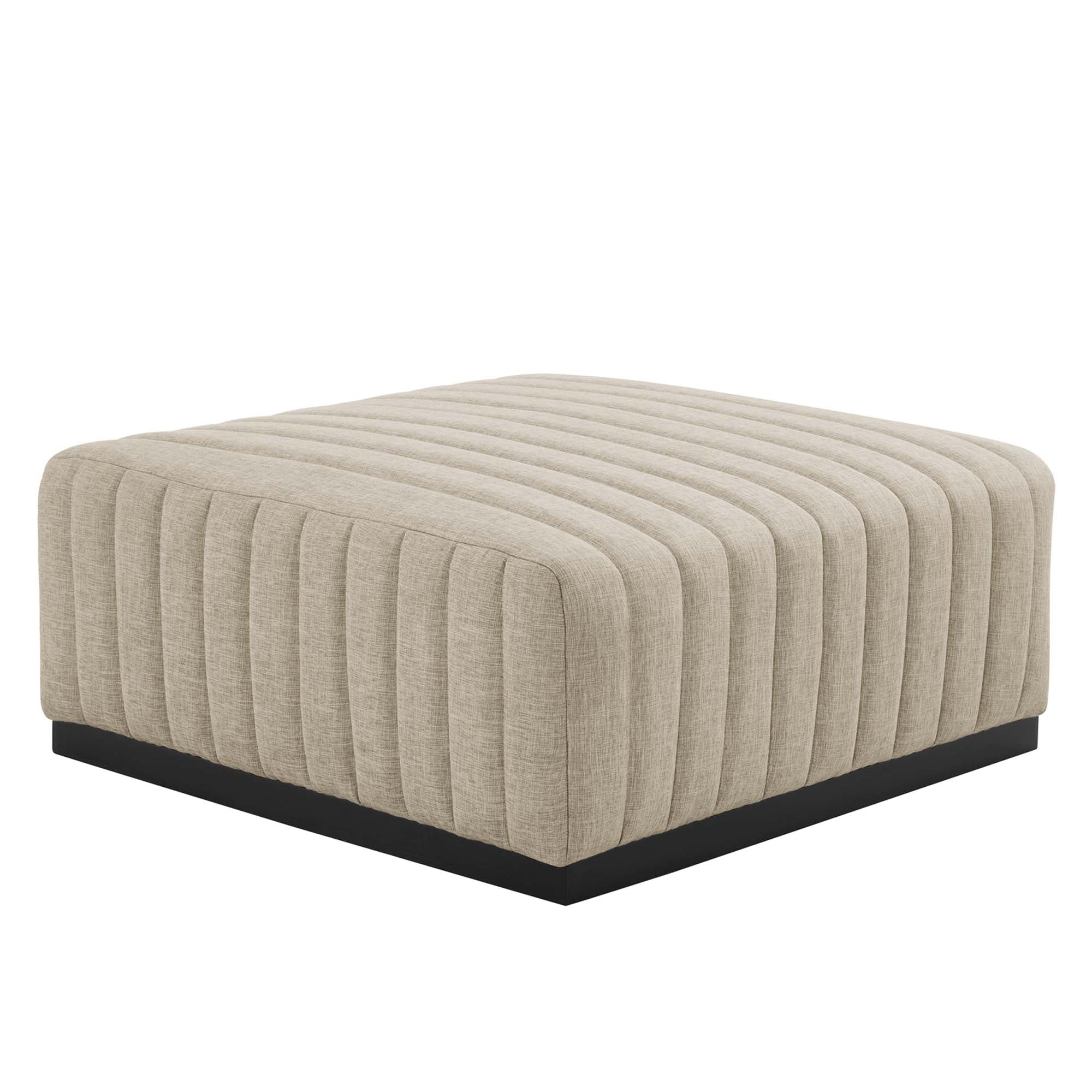 Conjure Channel Tufted Upholstered Fabric Ottoman by Modway