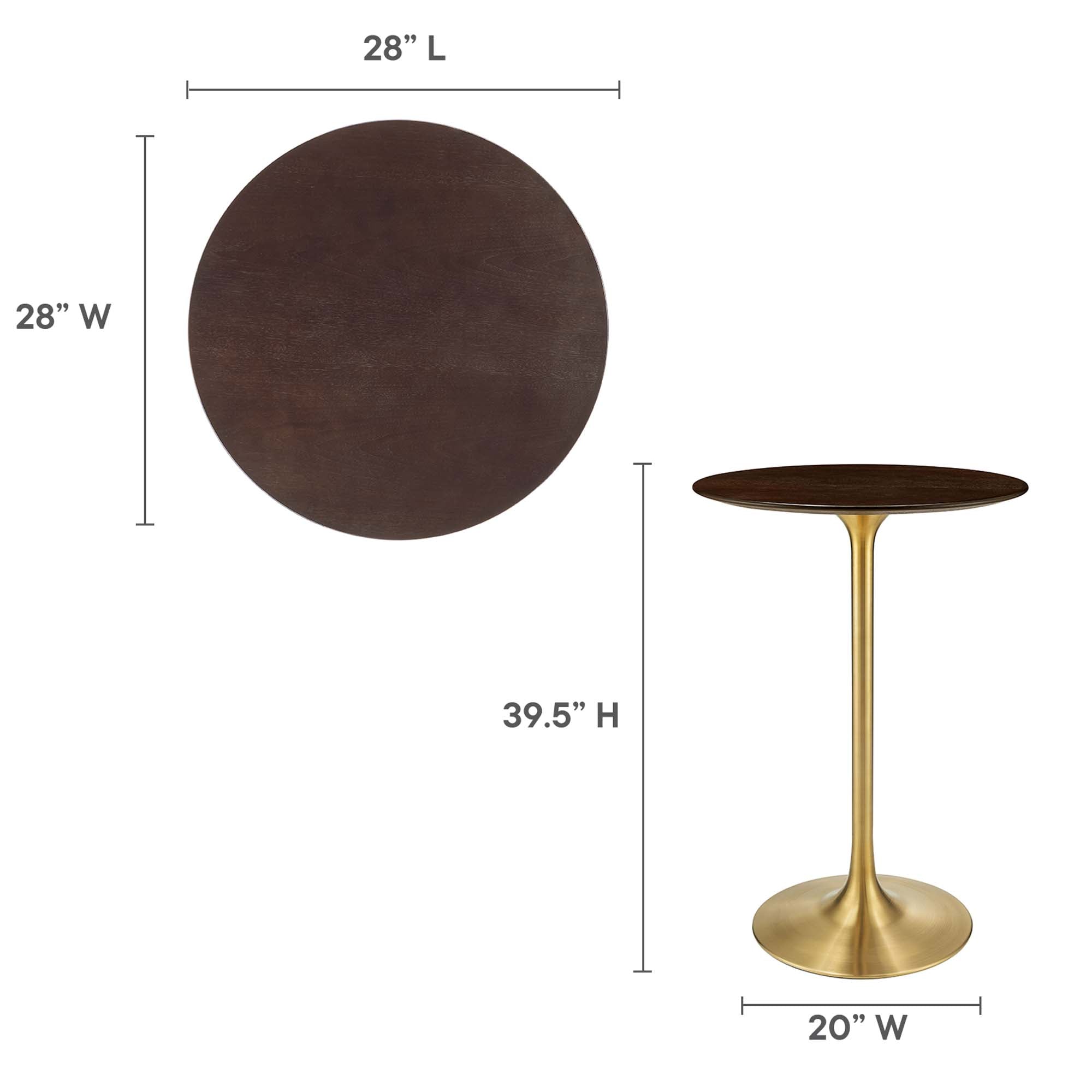 Lippa 28" Round Cherry Walnut Wood Bar Table by Modway - Best Buy Furniture