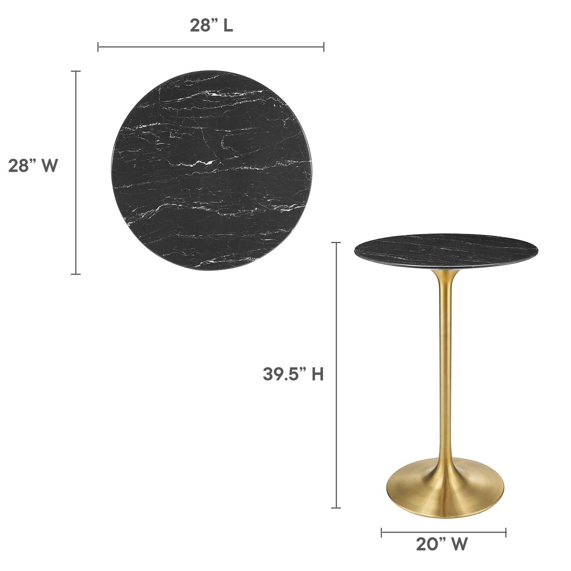 Lippa 28" Round Faux Marble Bar Table by Modway - Best Buy Furniture