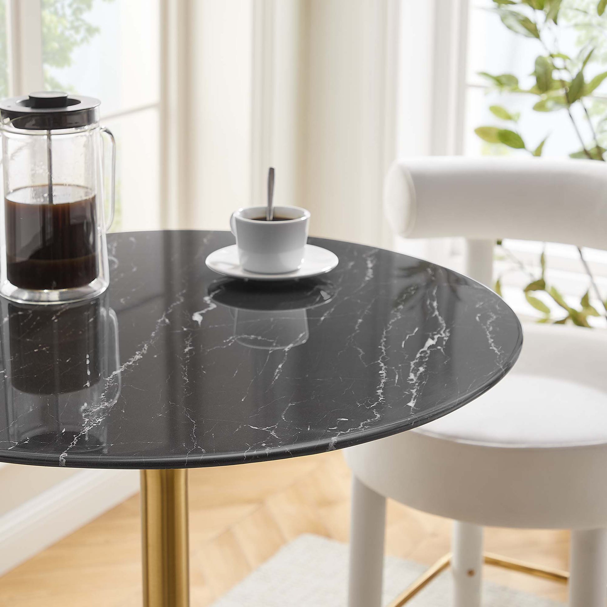 Lippa 28" Round Faux Marble Bar Table by Modway - Best Buy Furniture