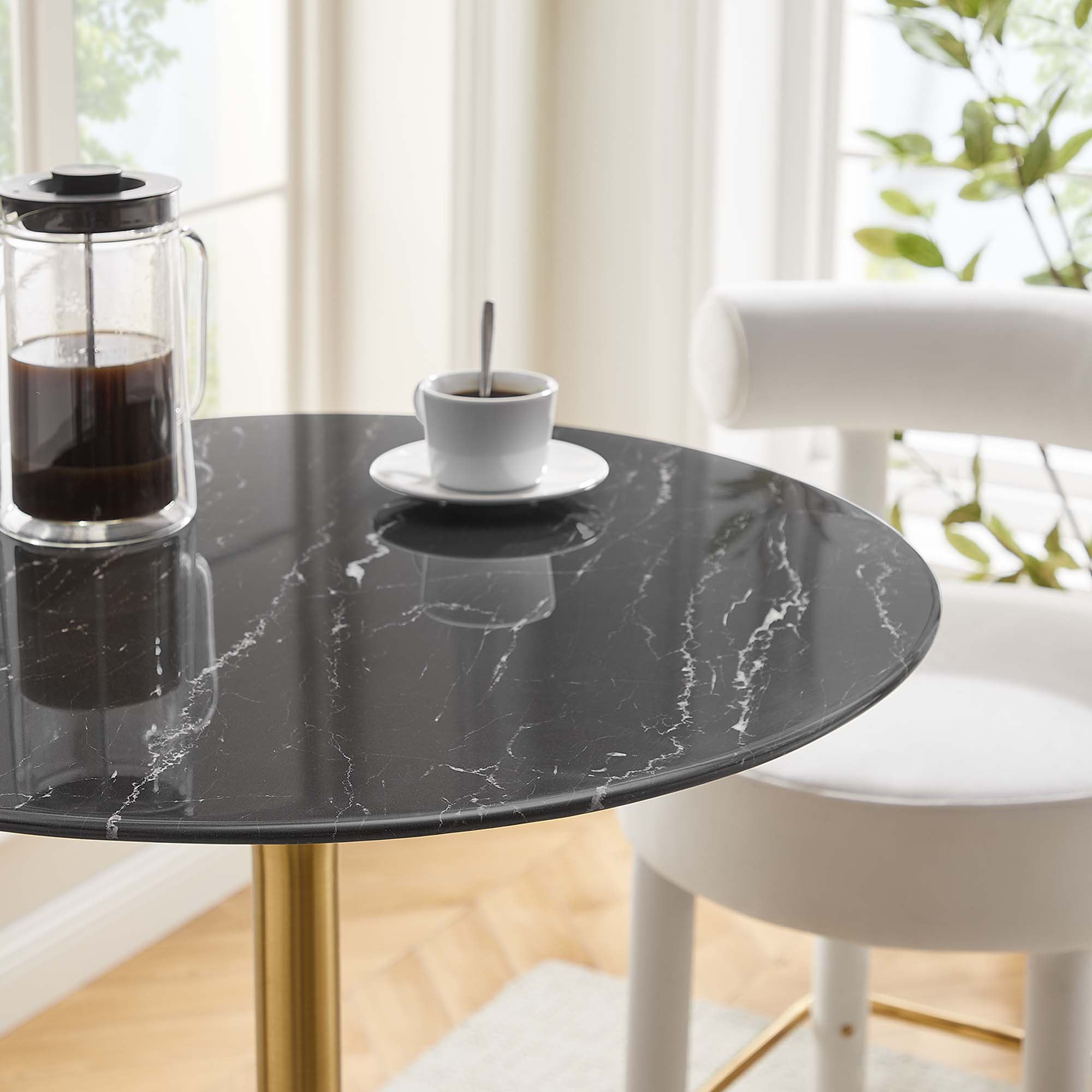 Lippa 28" Round Faux Marble Bar Table by Modway - Best Buy Furniture