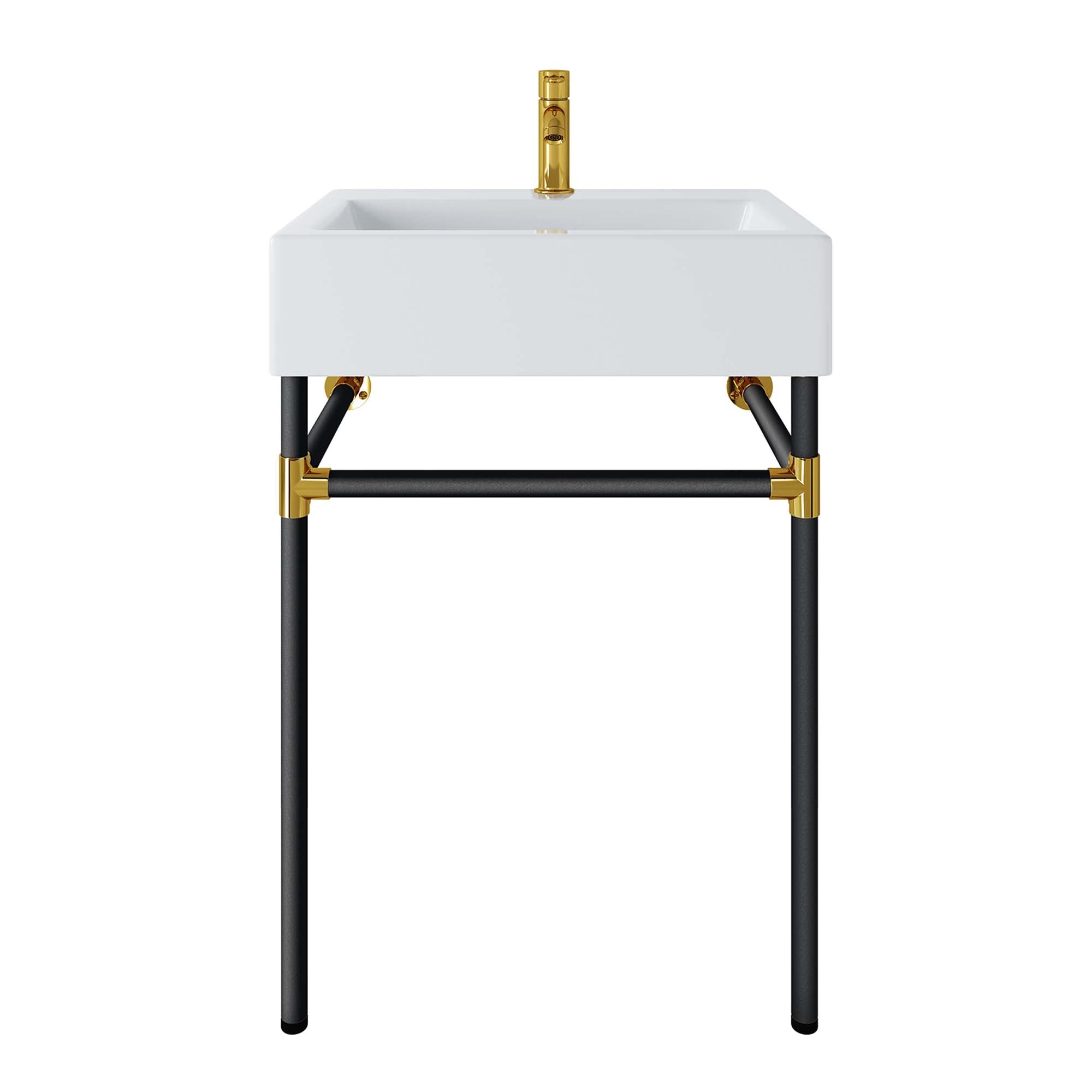 Redeem 24" Wall-Mount Black Stainless Steel Bathroom Vanity by Modway