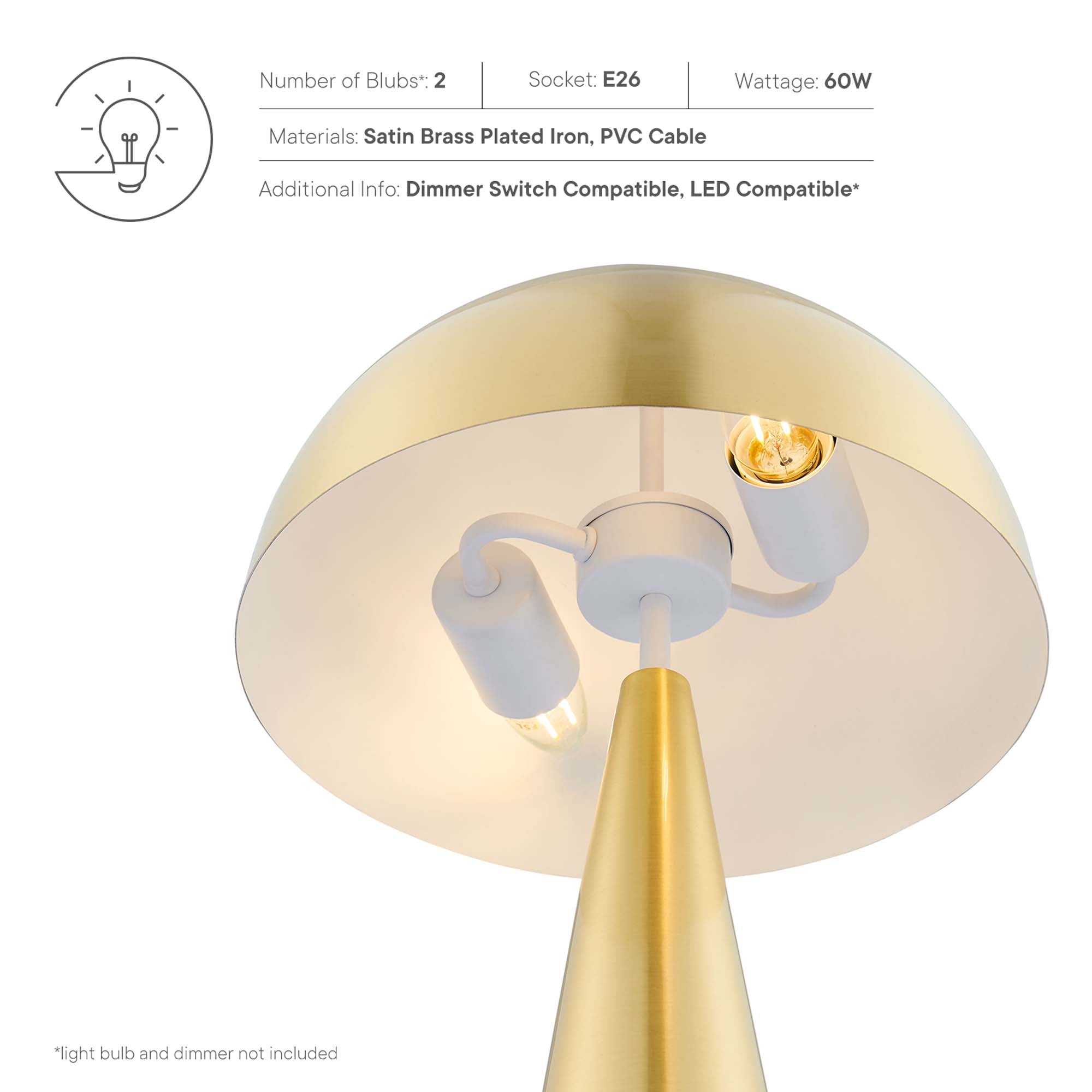 Selena Metal Table Lamp by Modway