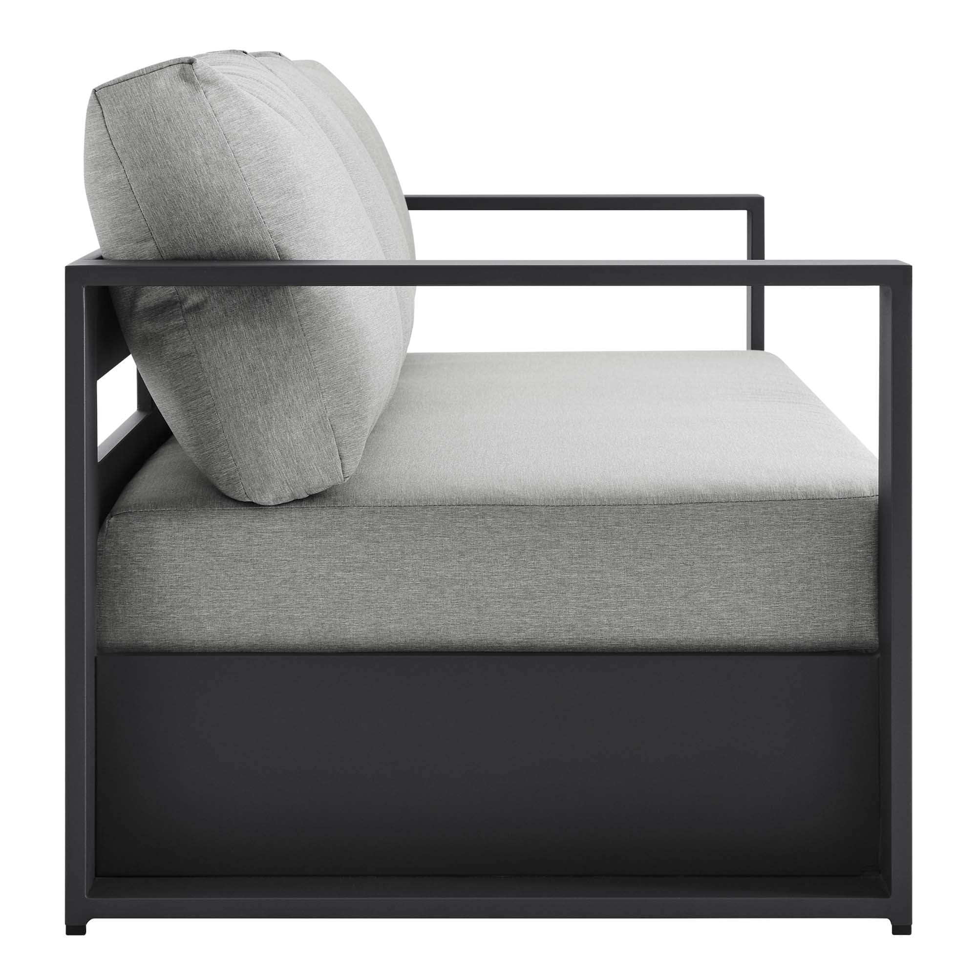 Tahoe Outdoor Patio Powder-Coated Aluminum Sofa in Gray