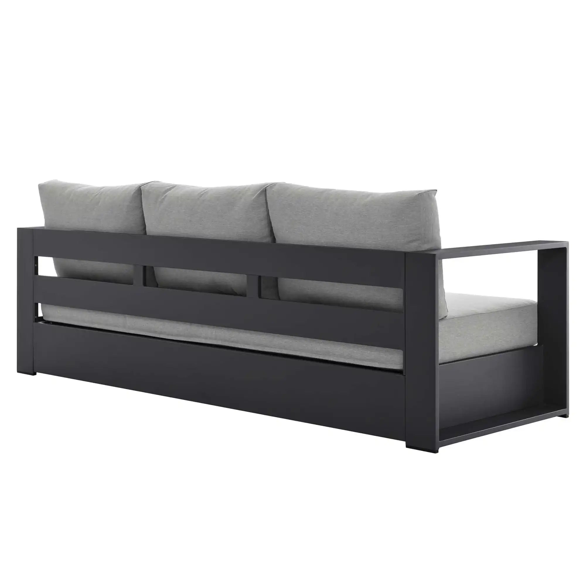 Tahoe Outdoor Patio Powder-Coated Aluminum Sofa in Gray