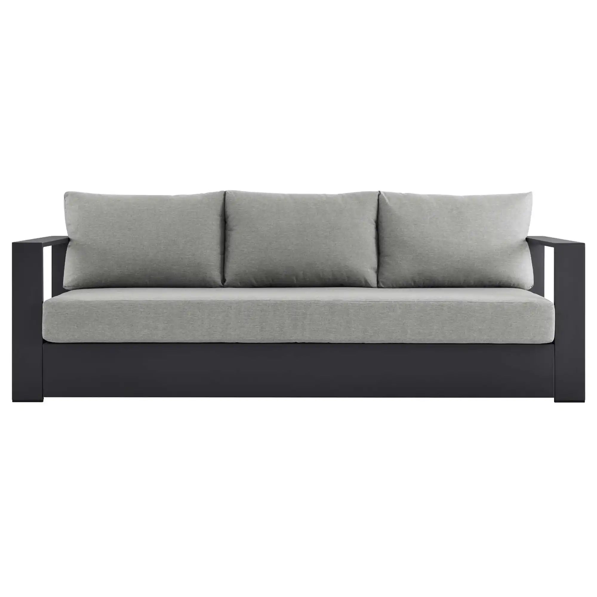 Tahoe Outdoor Patio Powder-Coated Aluminum Sofa in Gray