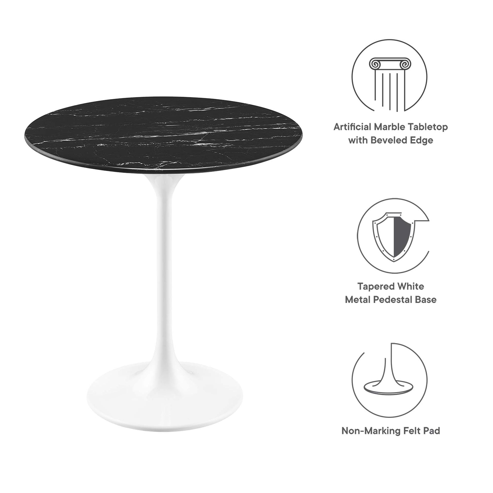 Lippa 20" Round Faux Marble Side Table by Modway - Best Buy Furniture