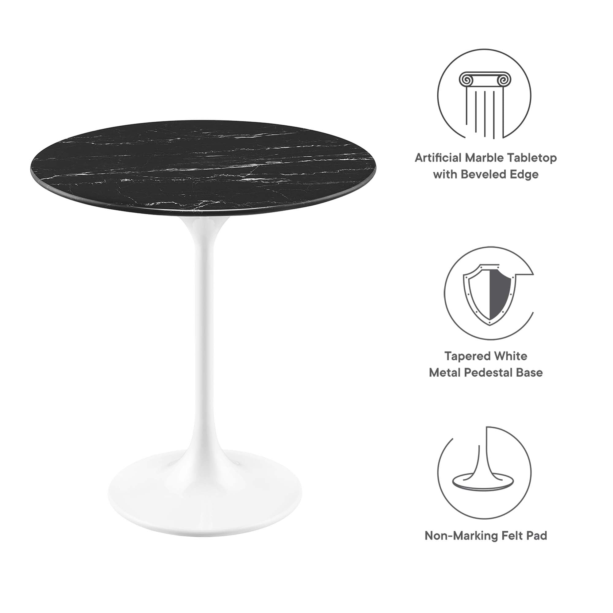 Lippa 20" Round Faux Marble Side Table by Modway - Best Buy Furniture