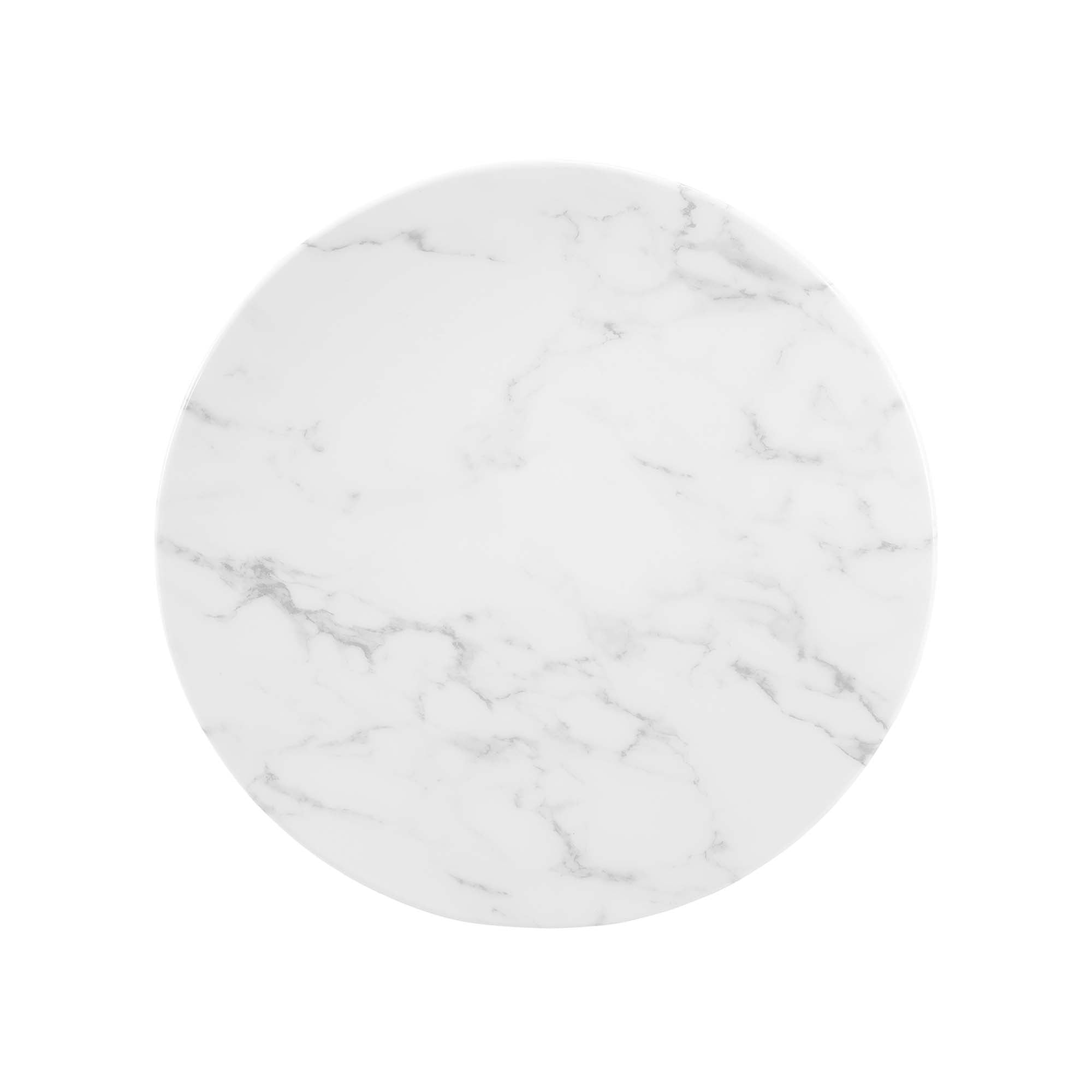 Lippa 20" Round Faux Marble Side Table by Modway - Best Buy Furniture
