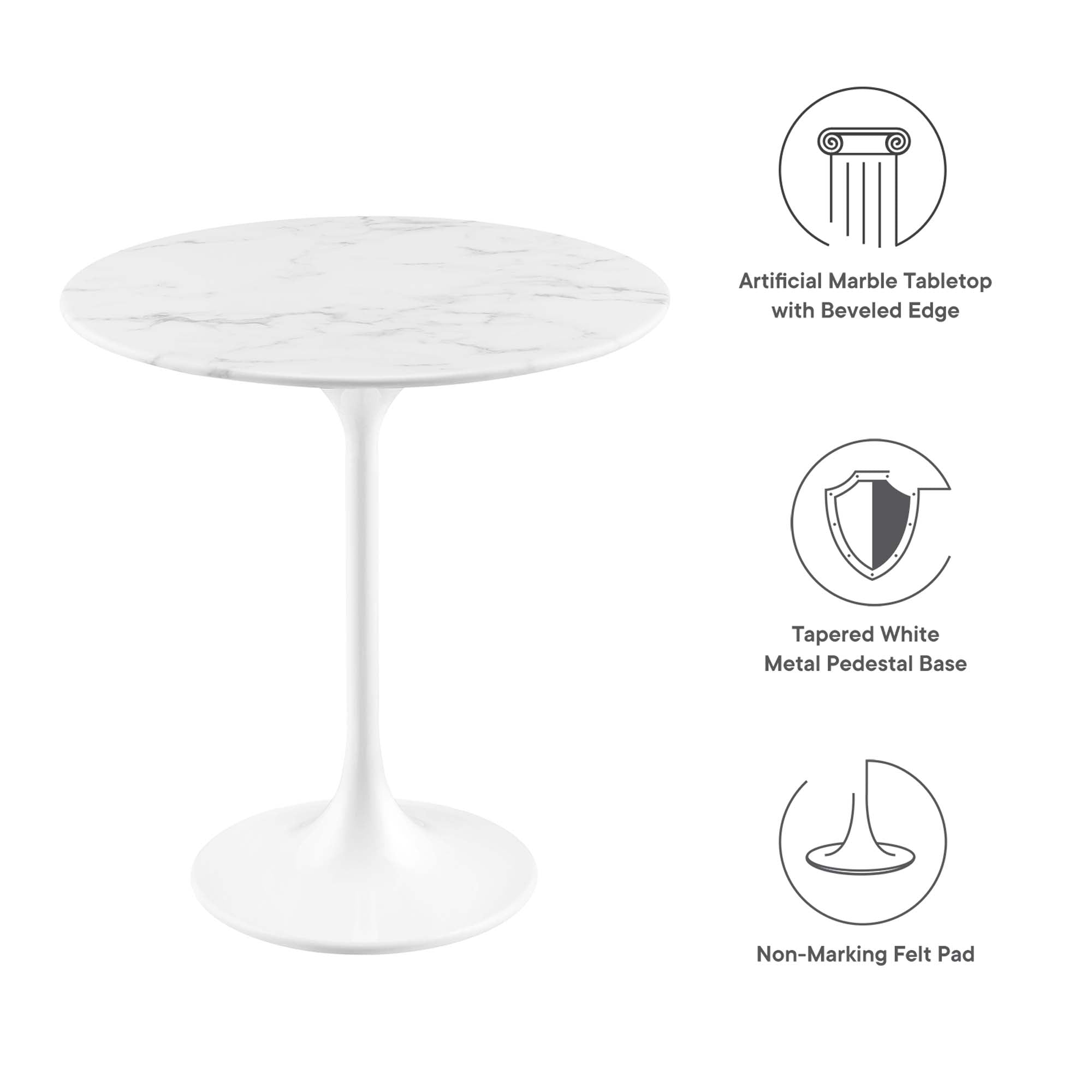 Lippa 20" Round Faux Marble Side Table by Modway - Best Buy Furniture