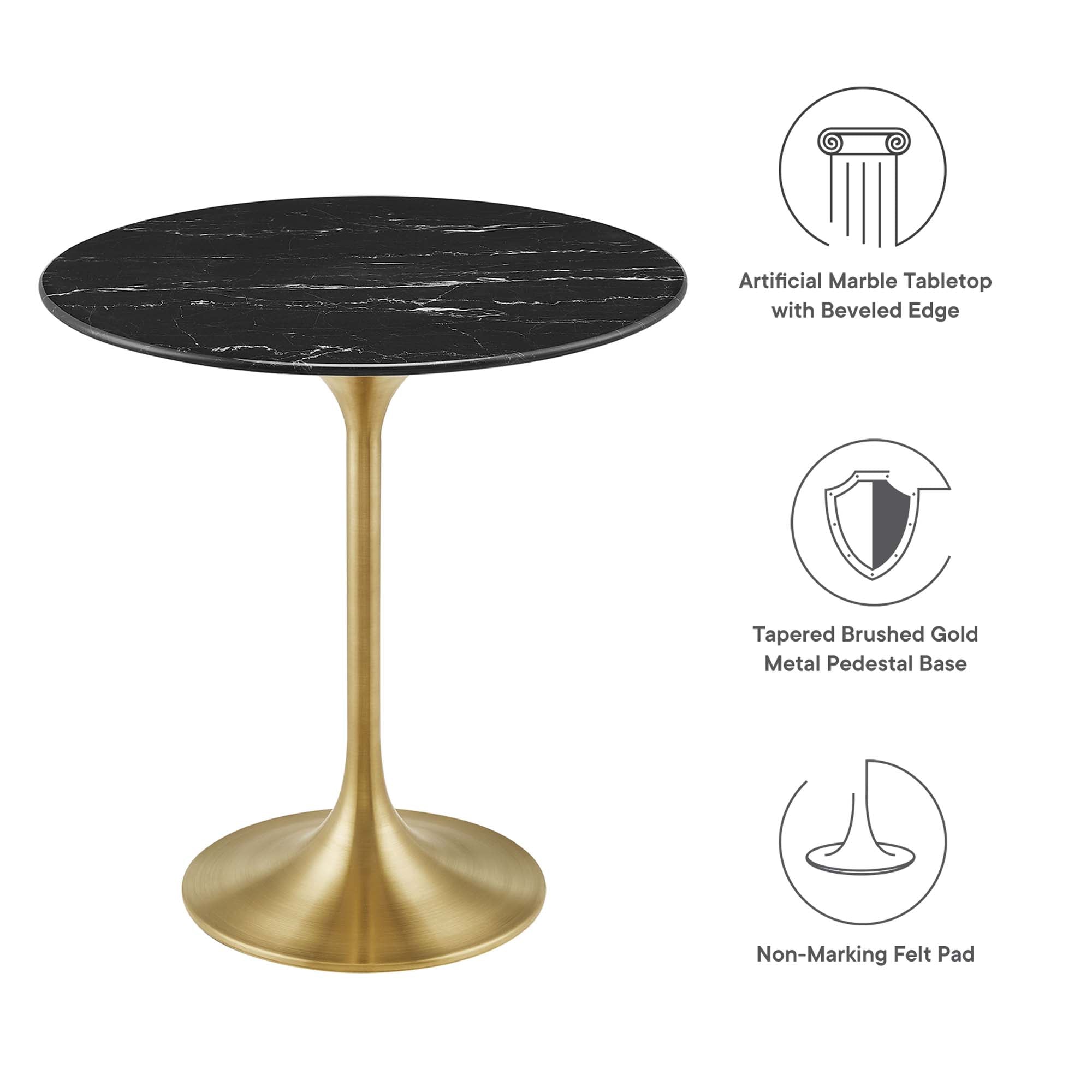 Lippa 20" Round Faux Marble Side Table by Modway - Best Buy Furniture