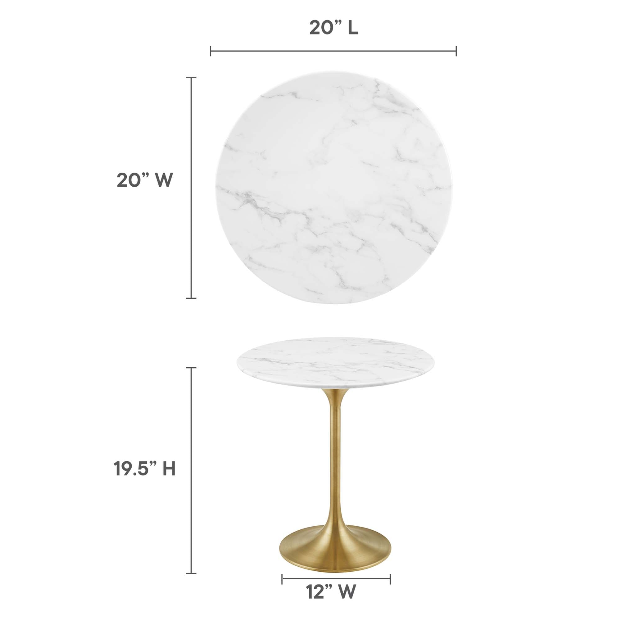 Lippa 20" Round Faux Marble Side Table by Modway - Best Buy Furniture