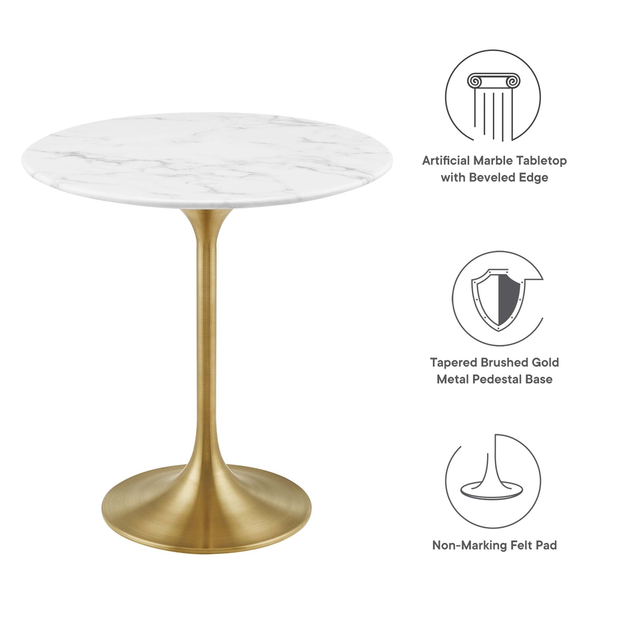 Lippa 20" Round Faux Marble Side Table by Modway - Best Buy Furniture