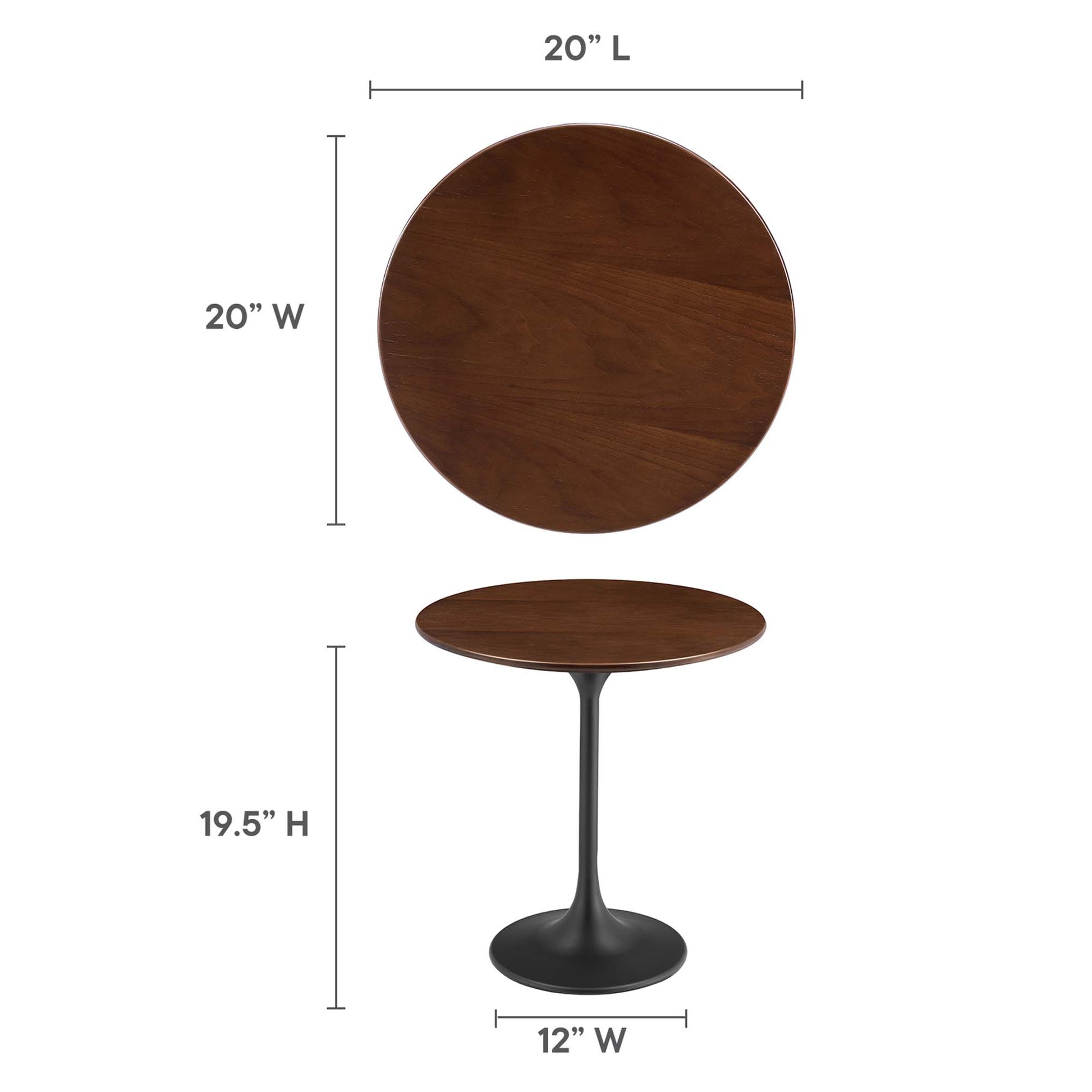 Lippa 20" Round Wood Side Table by Modway - Best Buy Furniture