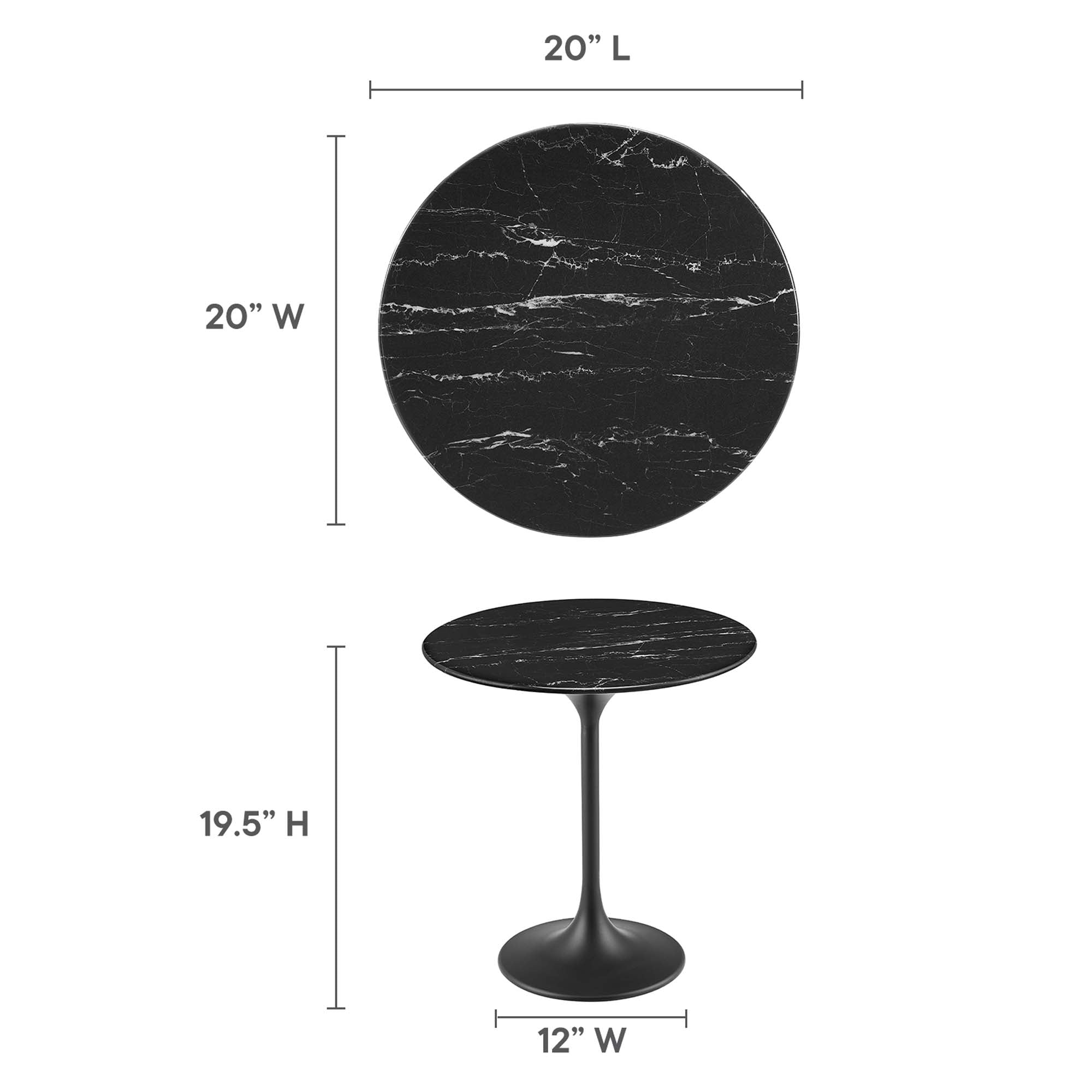 Lippa 20" Round Faux Marble Side Table by Modway - Best Buy Furniture