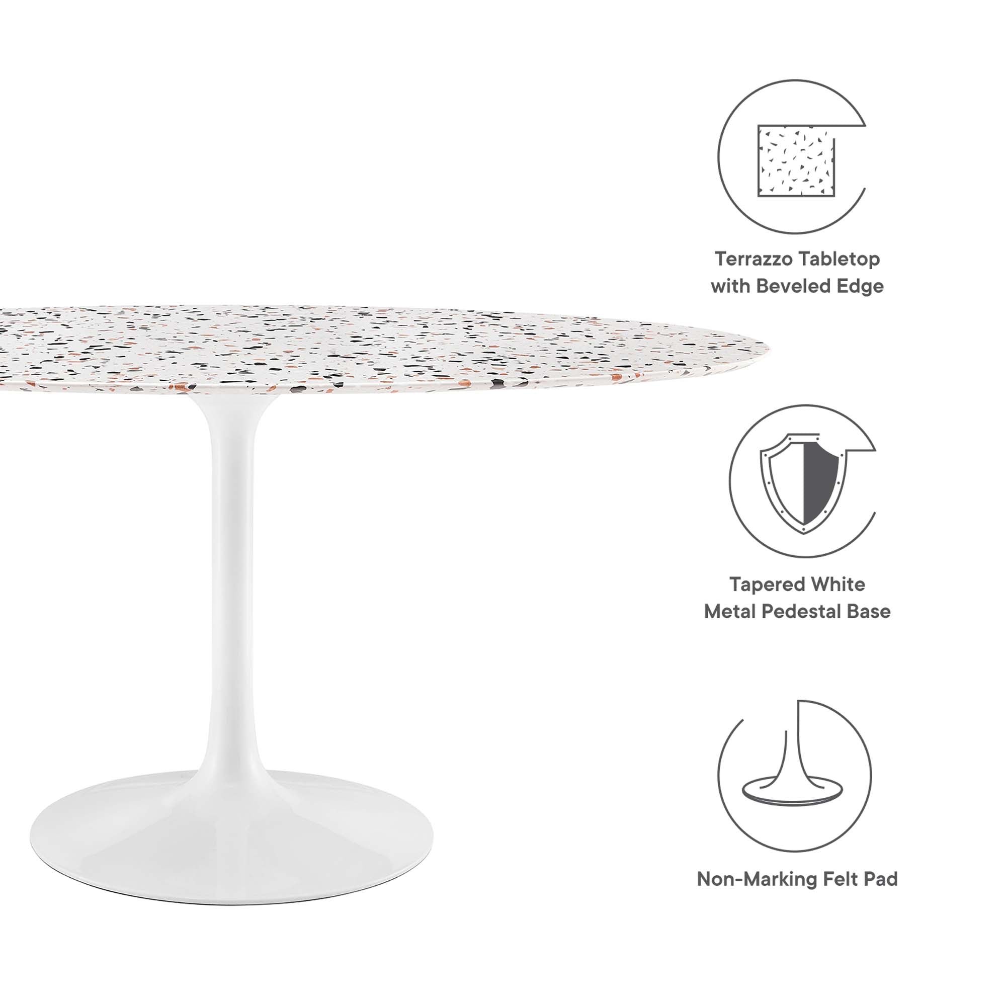 Lippa 60" Oval Terrazzo Dining Table by Modway - Best Buy Furniture