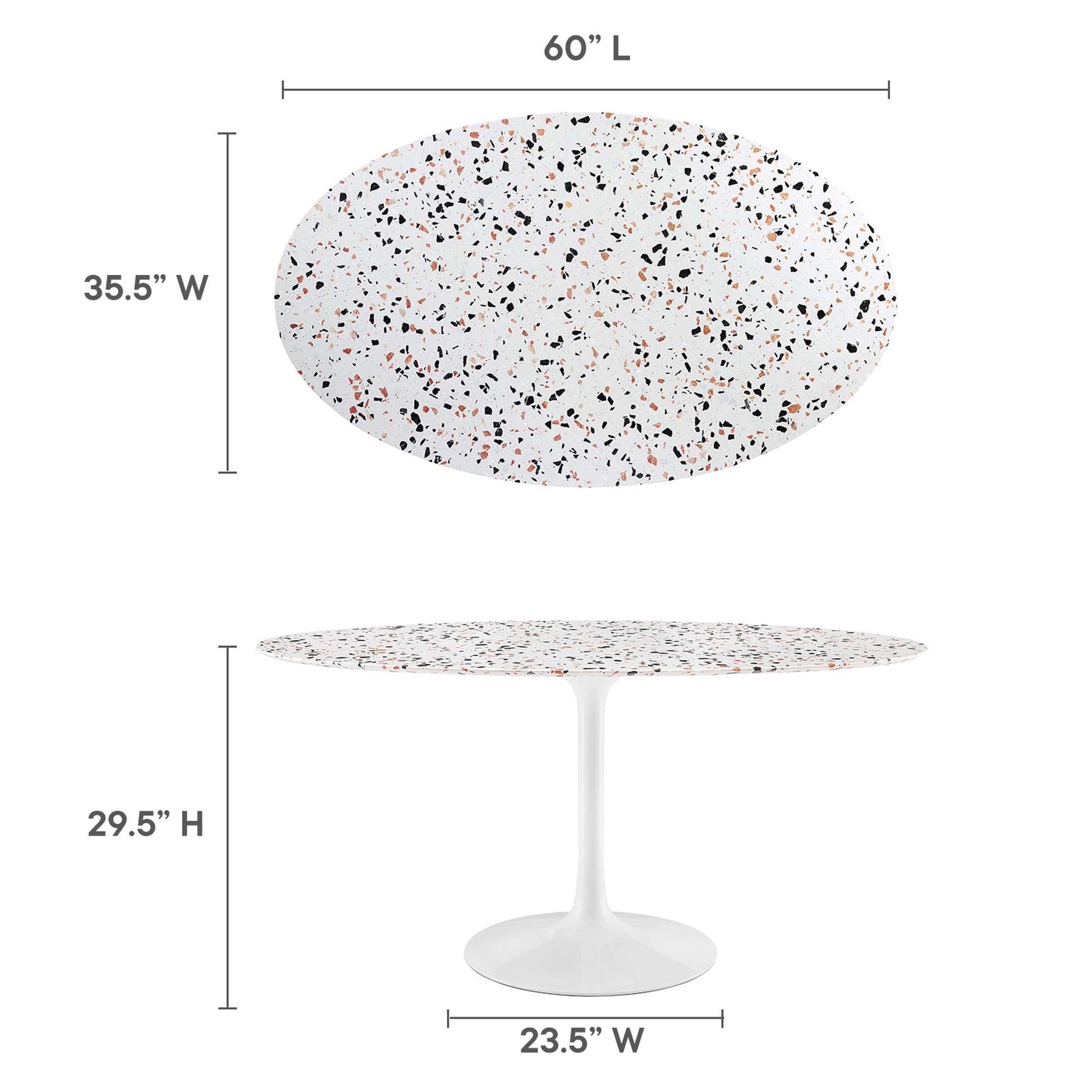 Lippa 60" Oval Terrazzo Dining Table by Modway - Best Buy Furniture