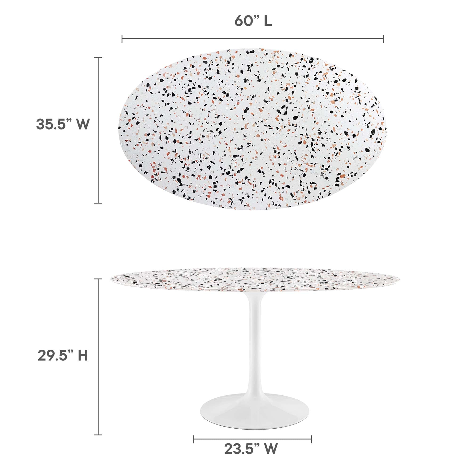 Lippa 60" Oval Terrazzo Dining Table by Modway - Best Buy Furniture