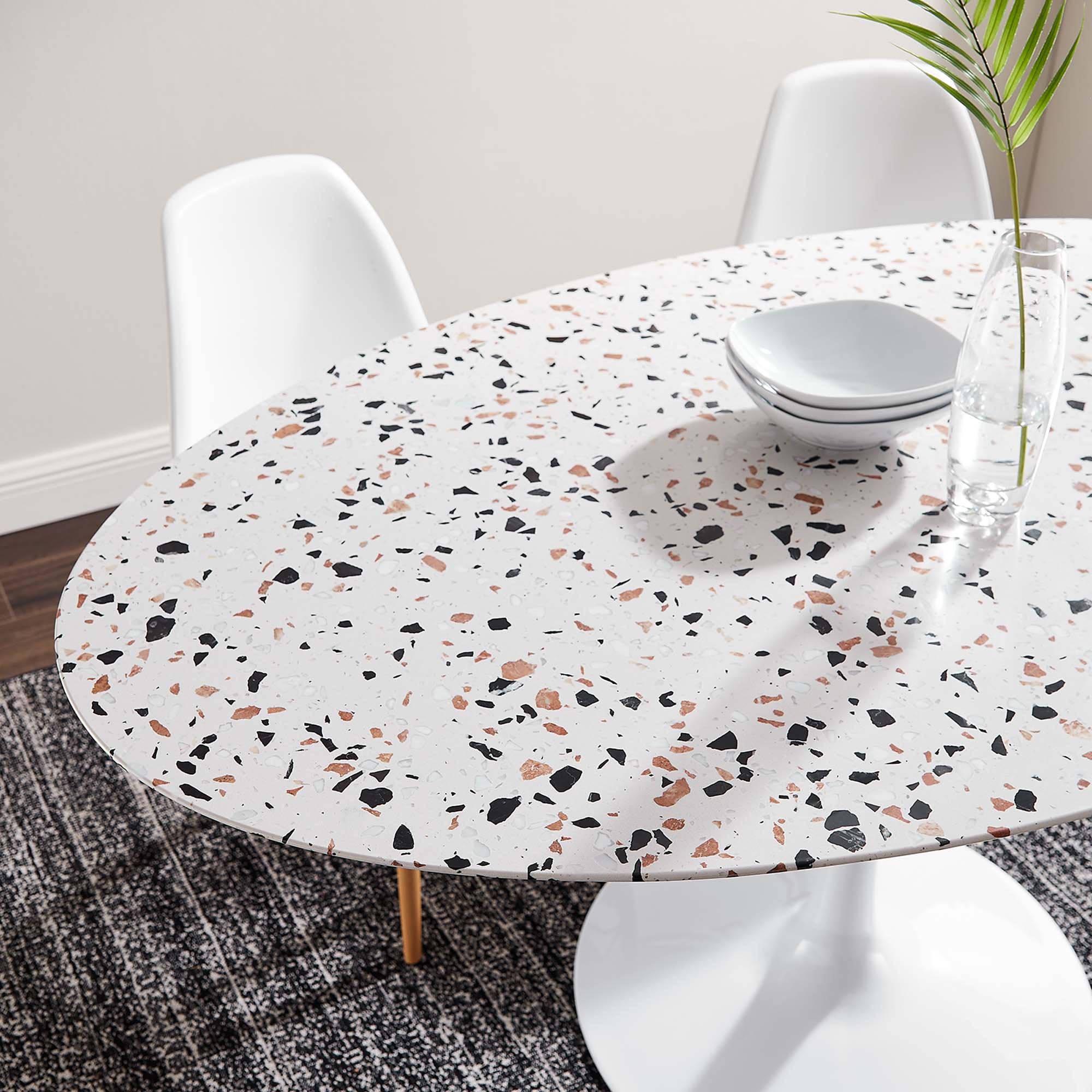 Lippa 60" Oval Terrazzo Dining Table by Modway - Best Buy Furniture