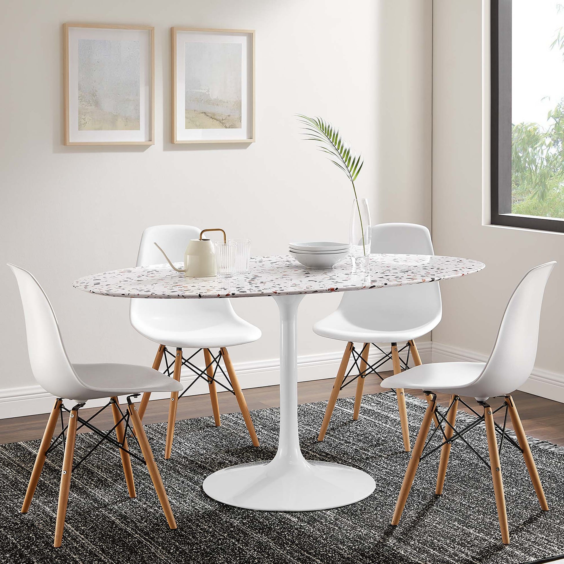 Lippa 60" Oval Terrazzo Dining Table by Modway - Best Buy Furniture