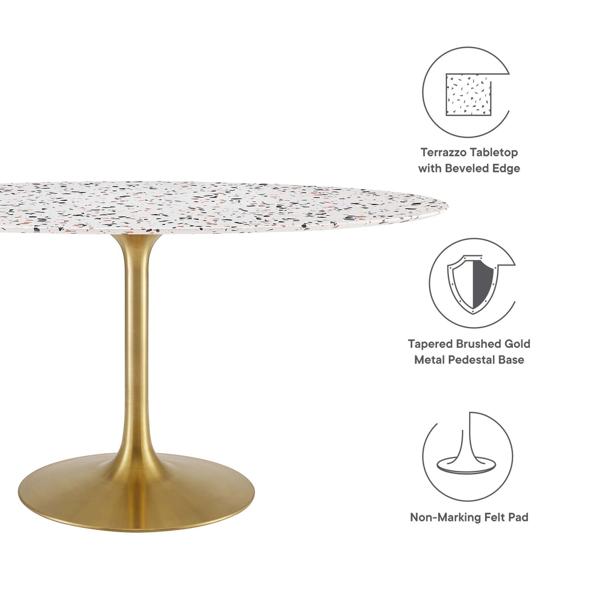 Lippa 60" Oval Terrazzo Dining Table by Modway - Best Buy Furniture