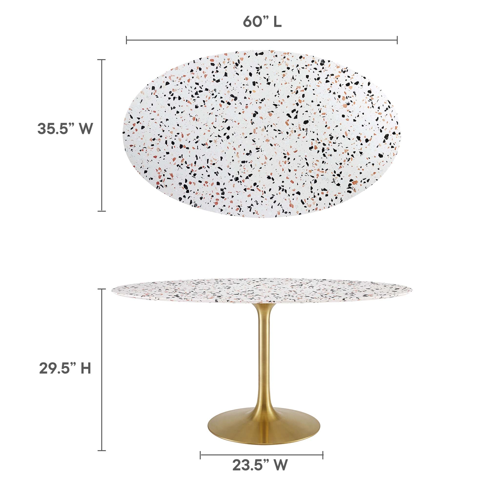 Lippa 60" Oval Terrazzo Dining Table by Modway - Best Buy Furniture